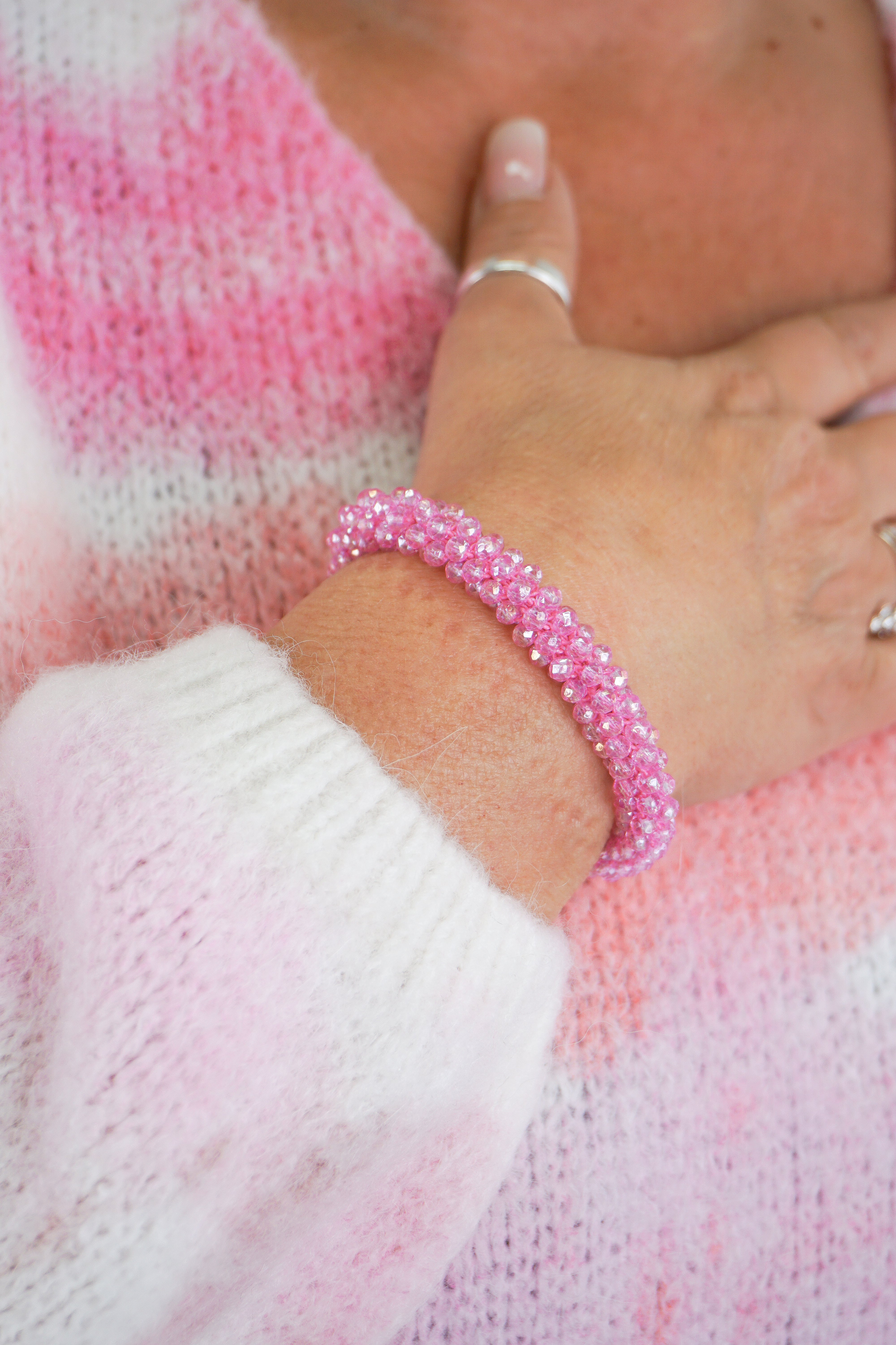 Perlenarmband candy pink