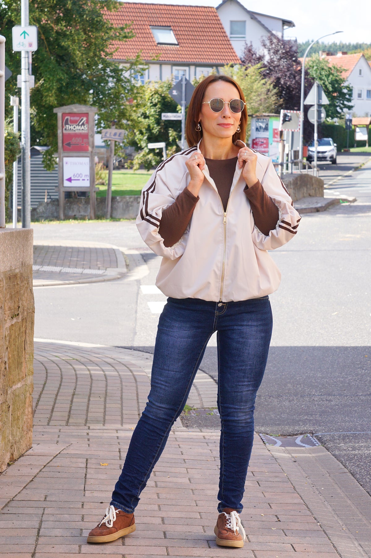 Basic Feinstrickpulli mit überschnitten Ärmeln, schokobraun