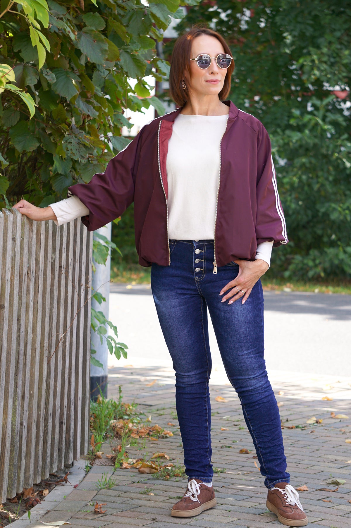 Basic Feinstrickpulli mit überschnitten Ärmeln, hellbeige