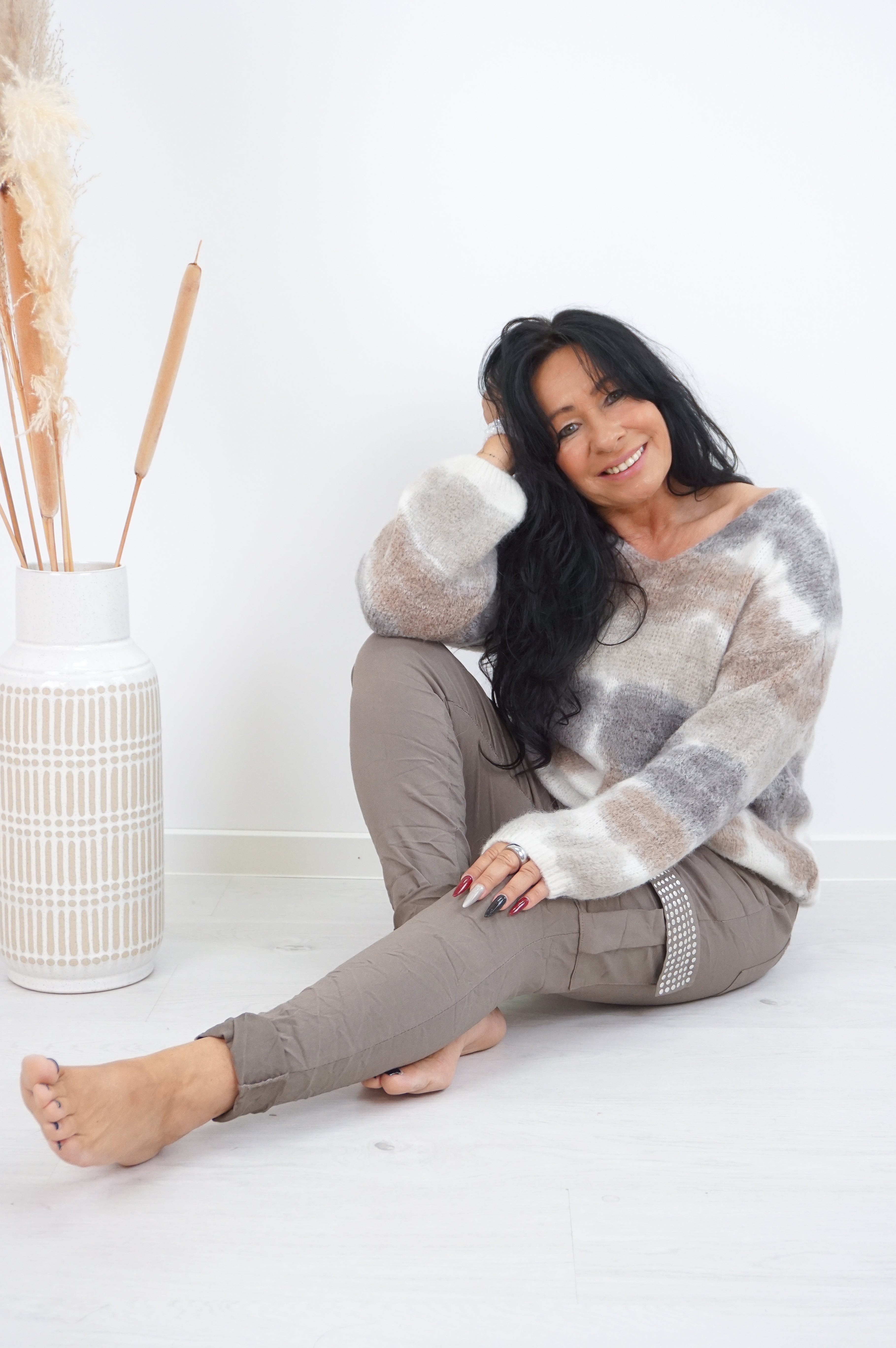Cargo Jogpant mit Nieten, taupe