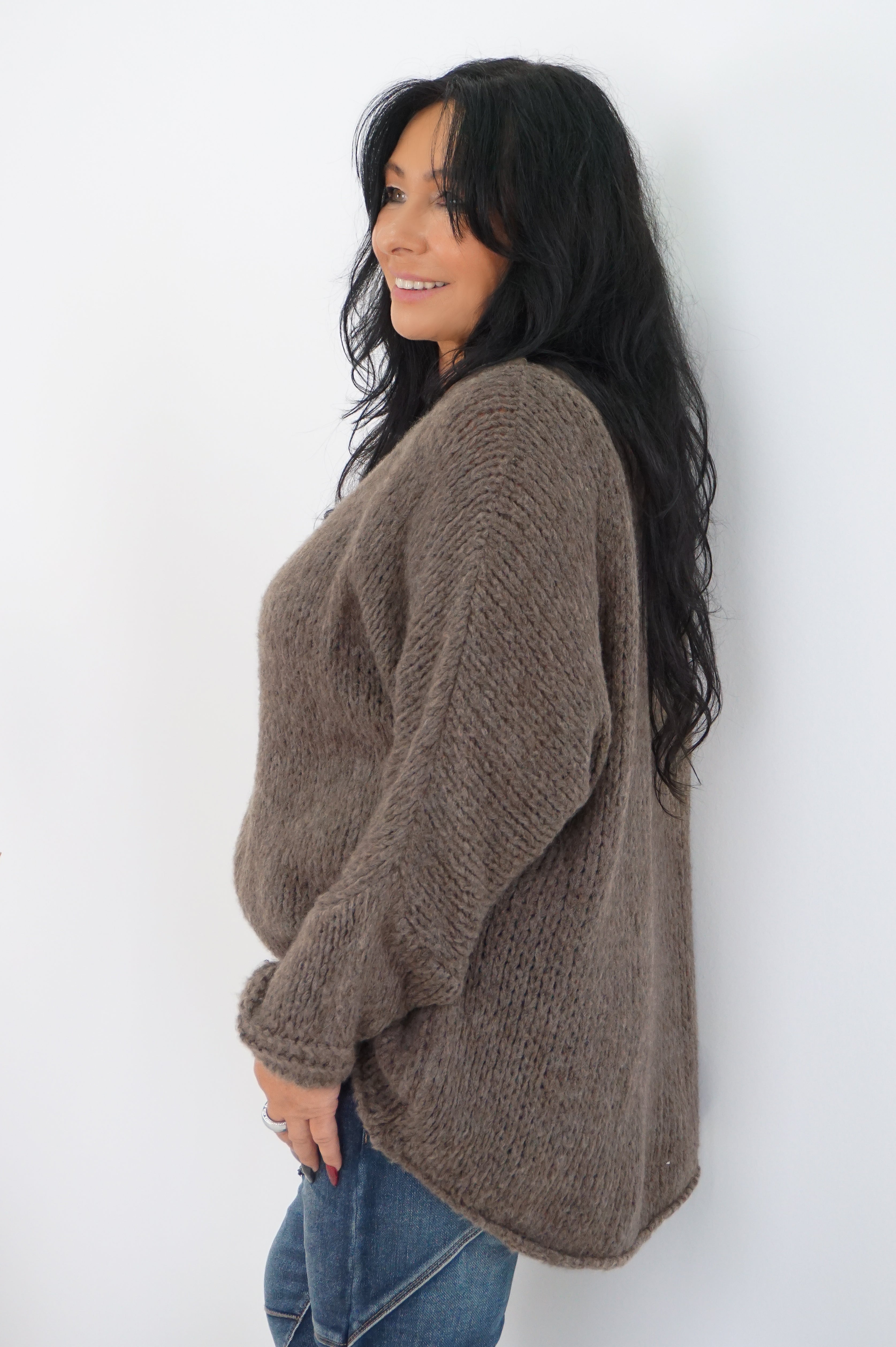 Basic Strickpulli, taupe
