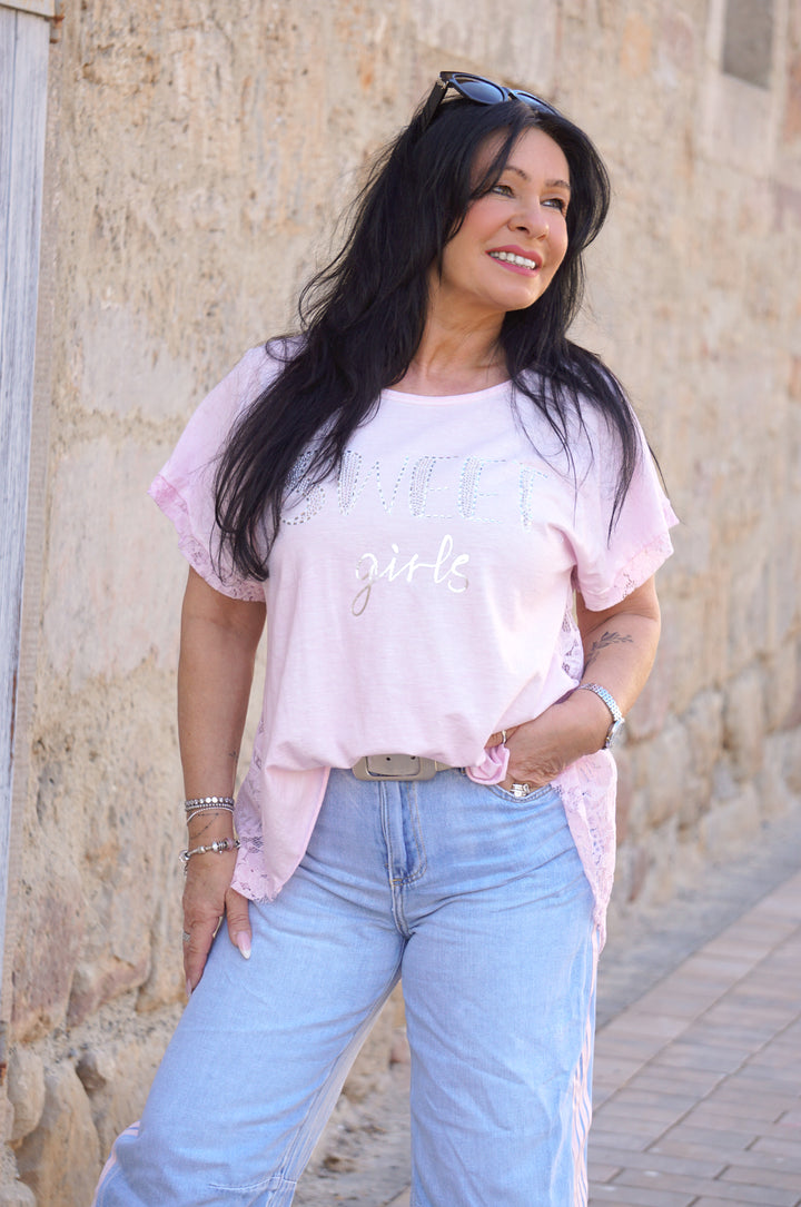 T-Shirt "Sweet Girls", rosa