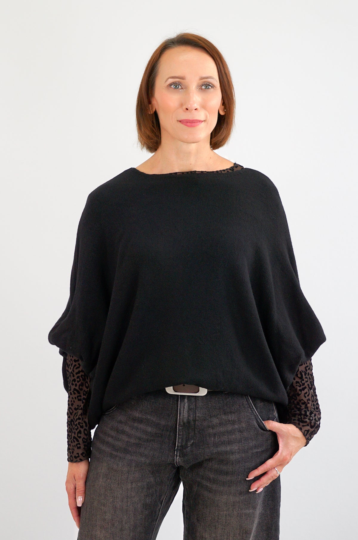 Netzshirt „Velvet Leo“, schokobraun