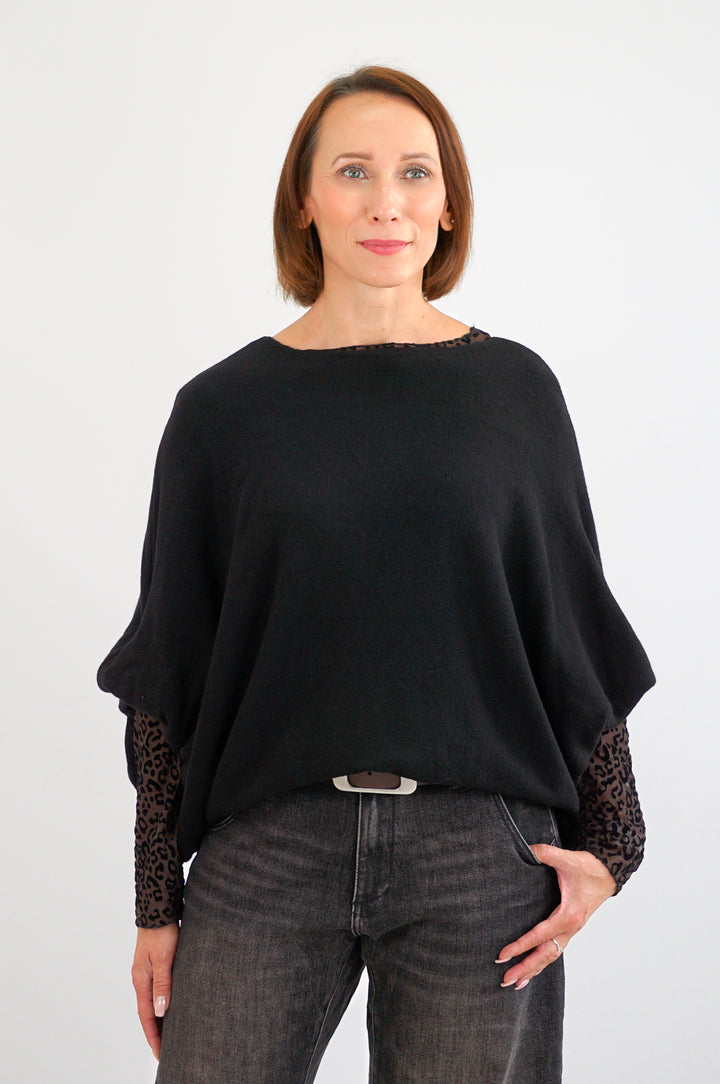 Netzshirt „Velvet Leo“, schokobraun