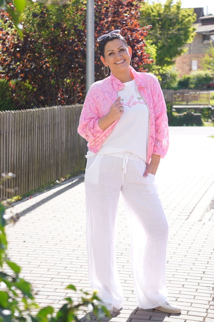 Blousonjacke aus Spitze, Candy pink