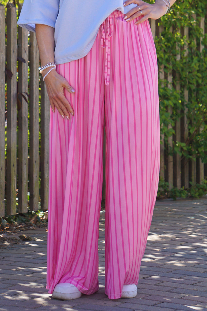 Marlene mit Streifen, Candy pink/pink