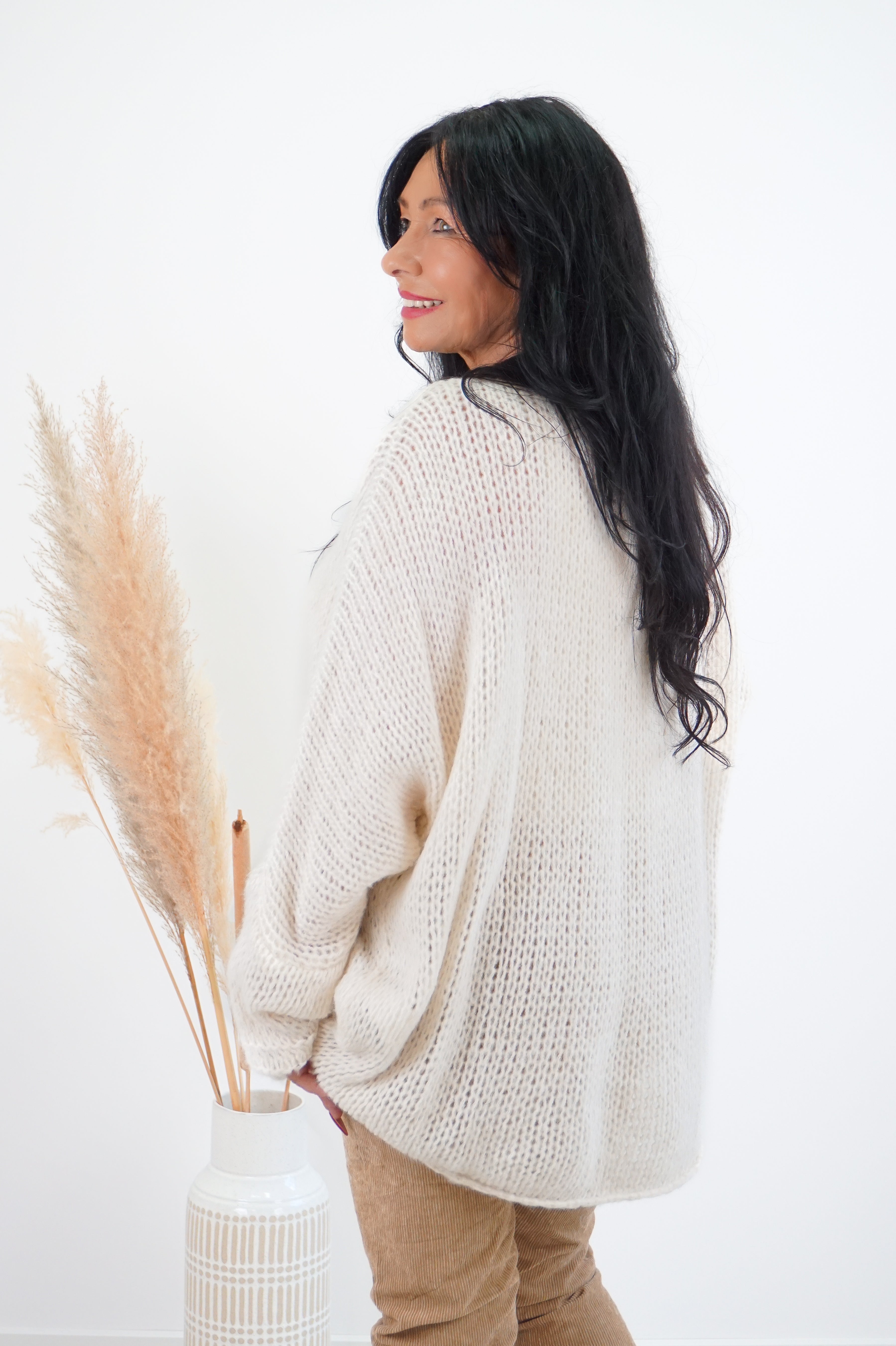 Basic Strickpulli, hellbeige