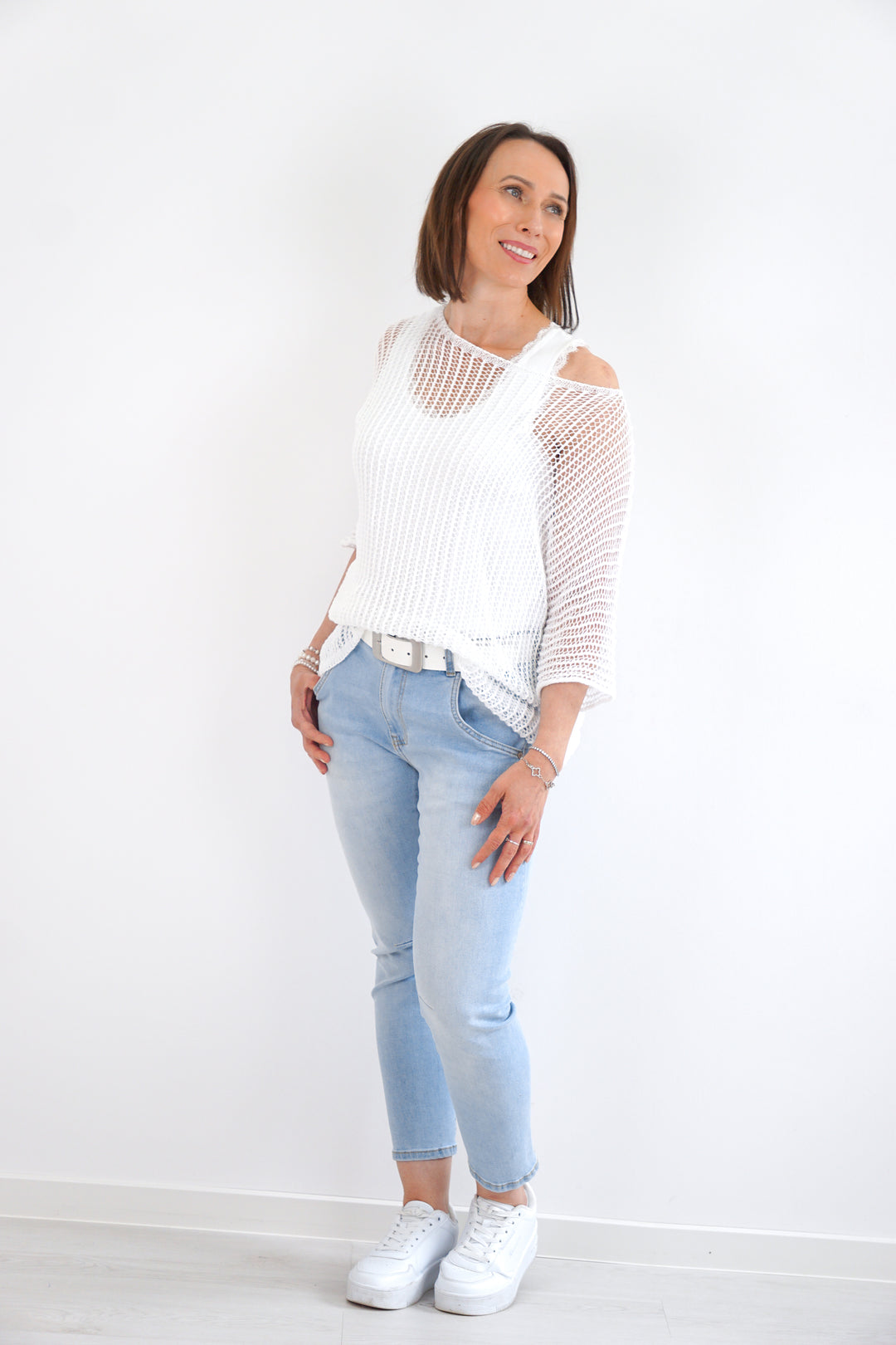 Sexy Woman Jeans in heller Waschung