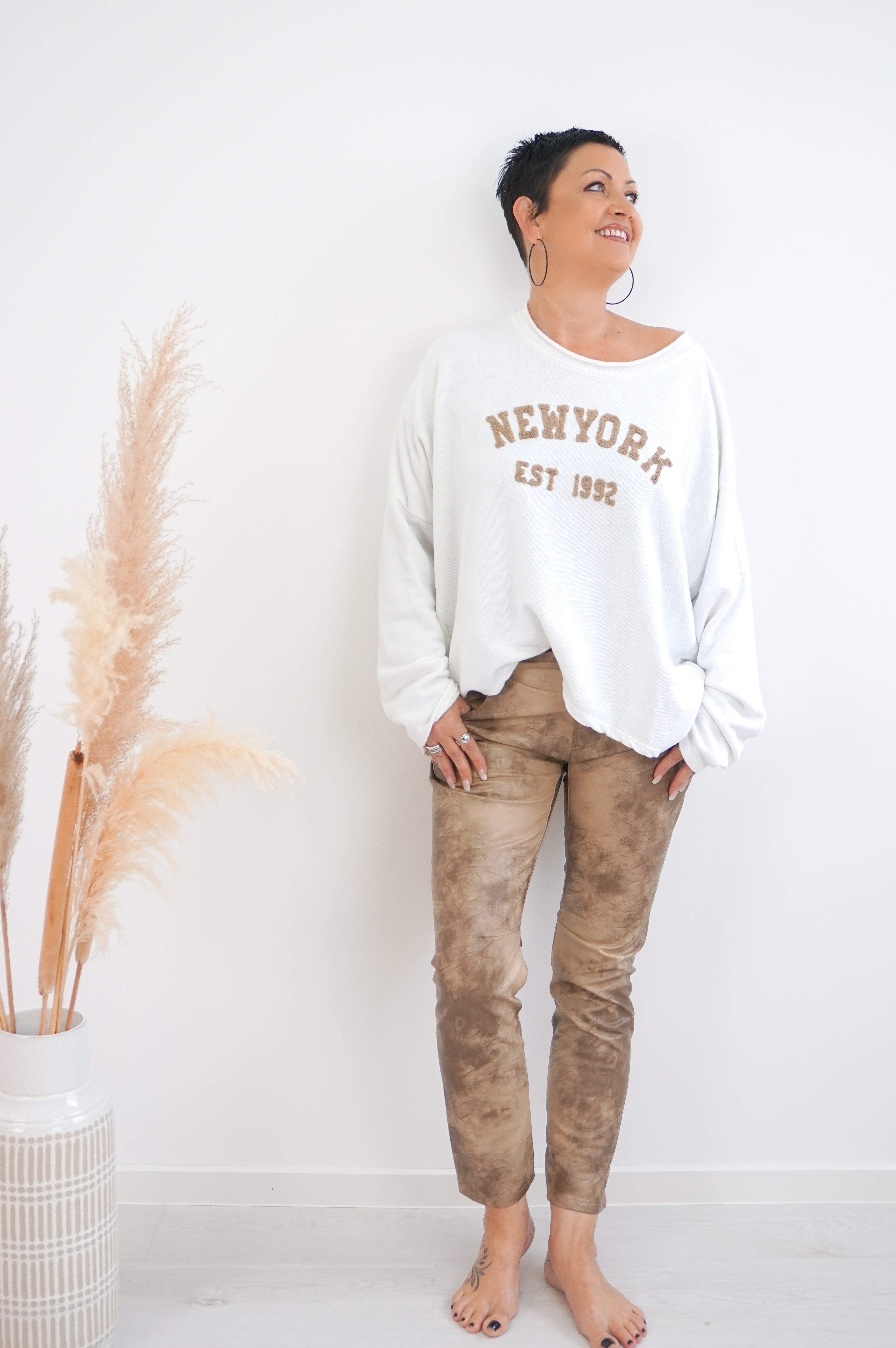 Sexy Woman Lederimitat Hose „special“, camel