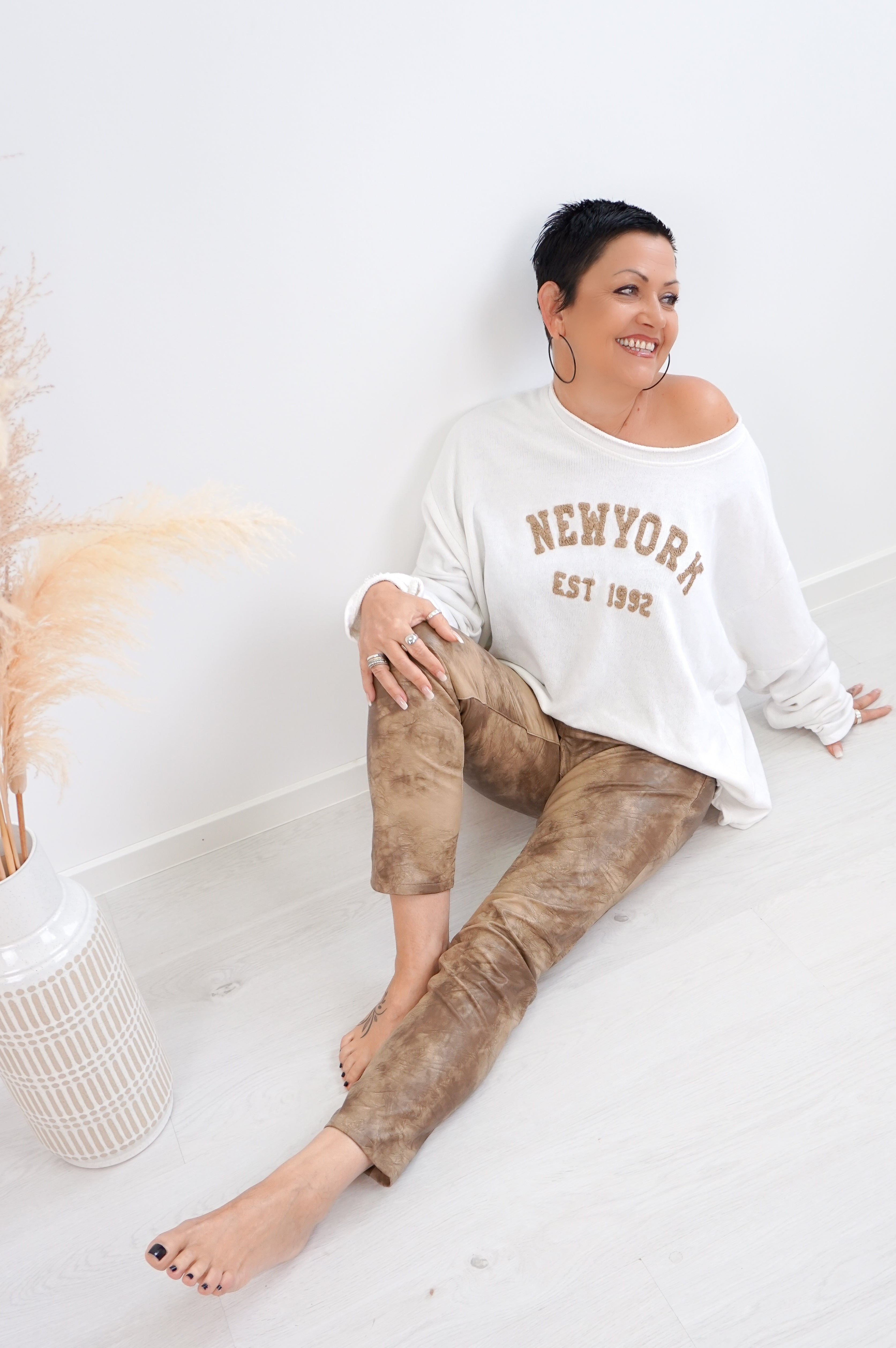 Sexy Woman Lederimitat Hose „special“, camel
