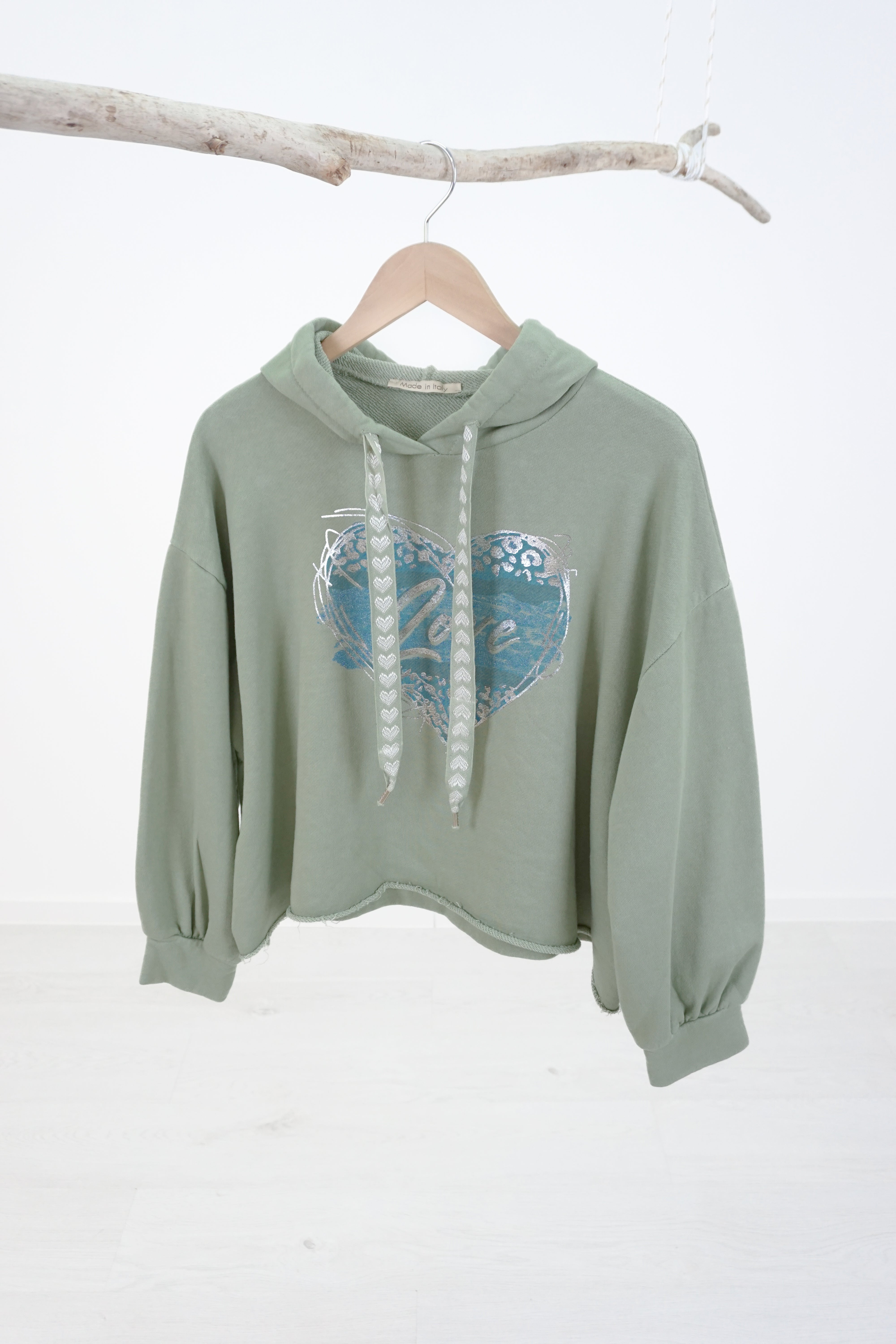 Hoodie "Love", sage
