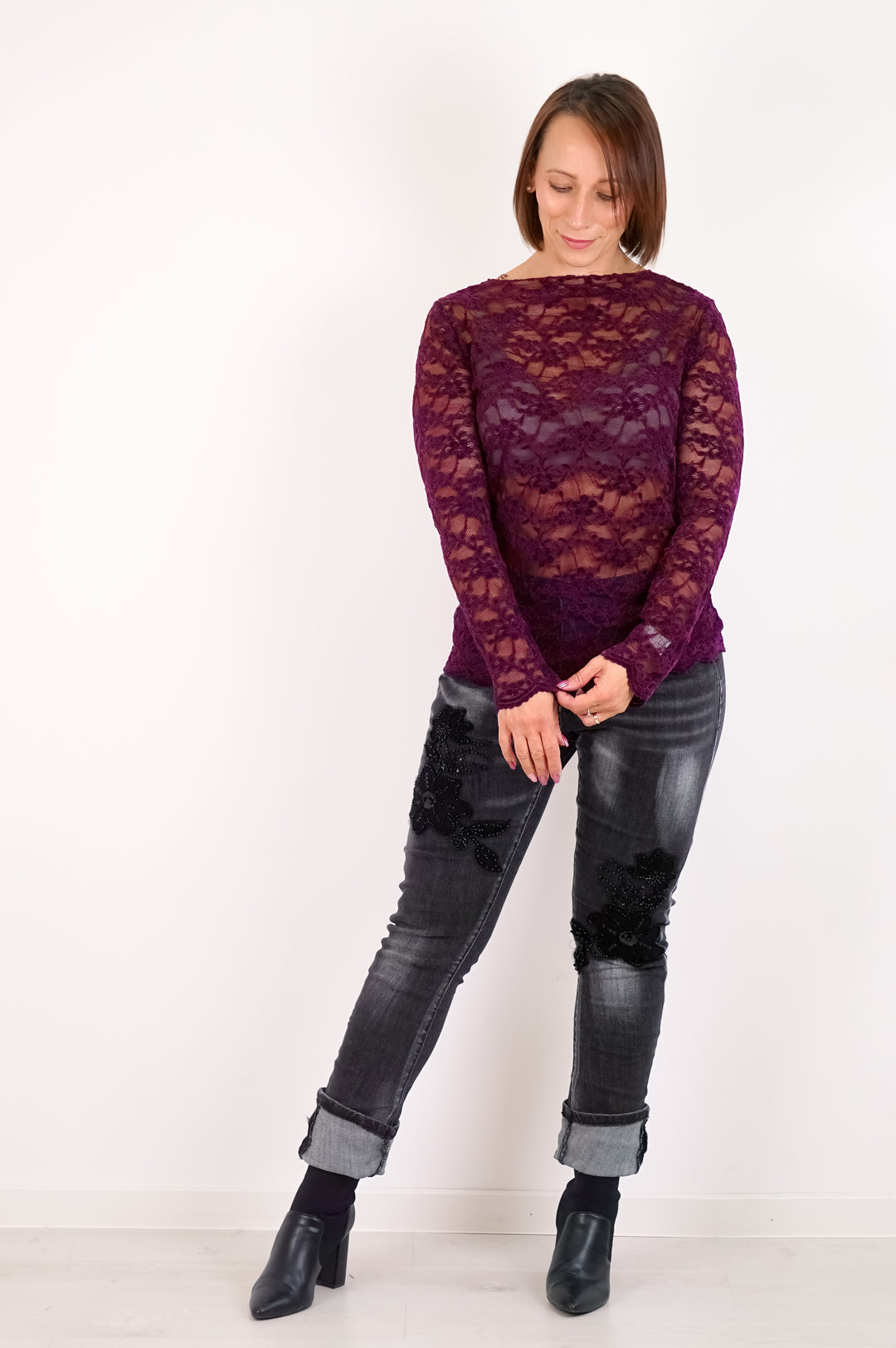Sexy Woman Jeans „Black Blossom“