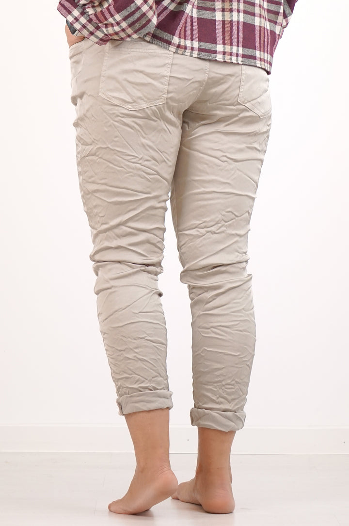 Jogpant im Satin Look, beige