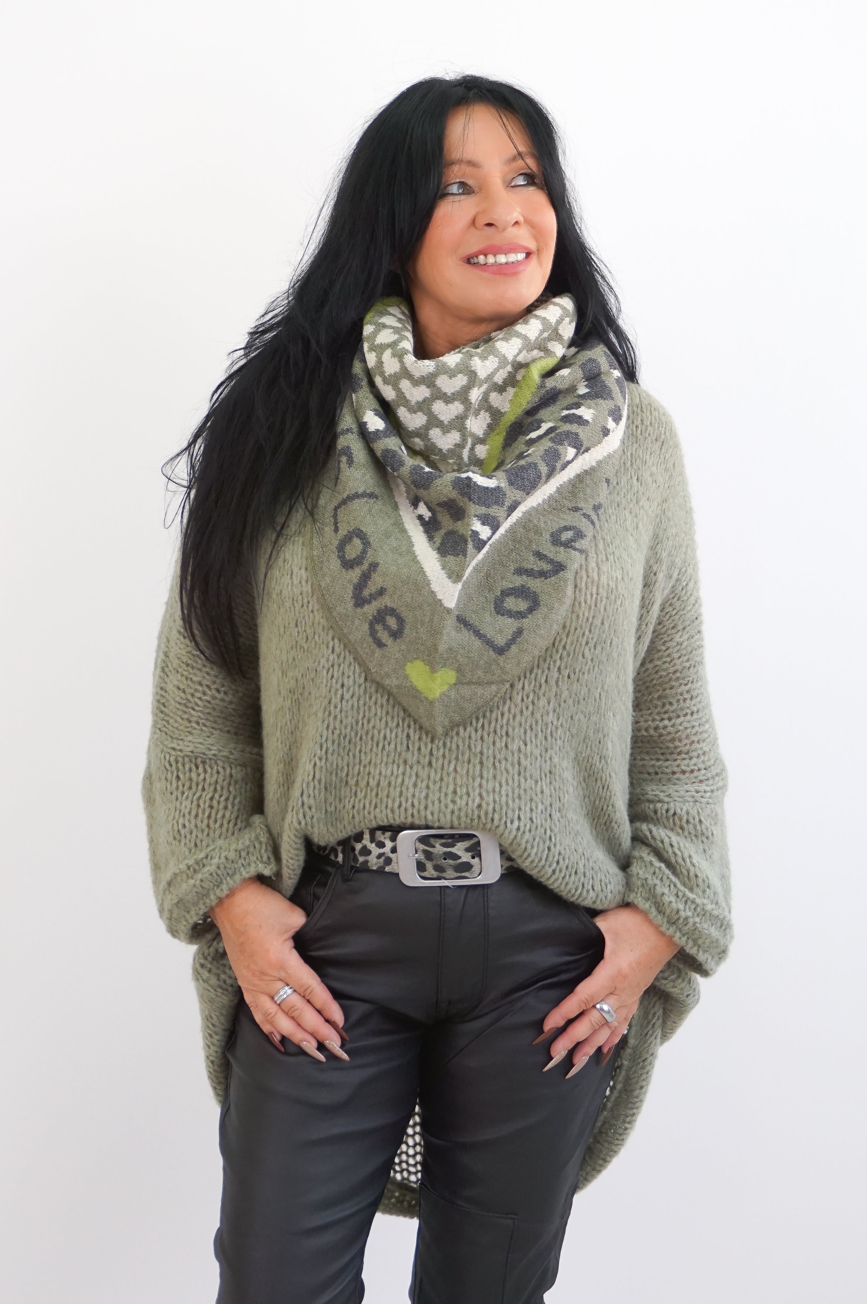 Basic Strickpulli, khaki