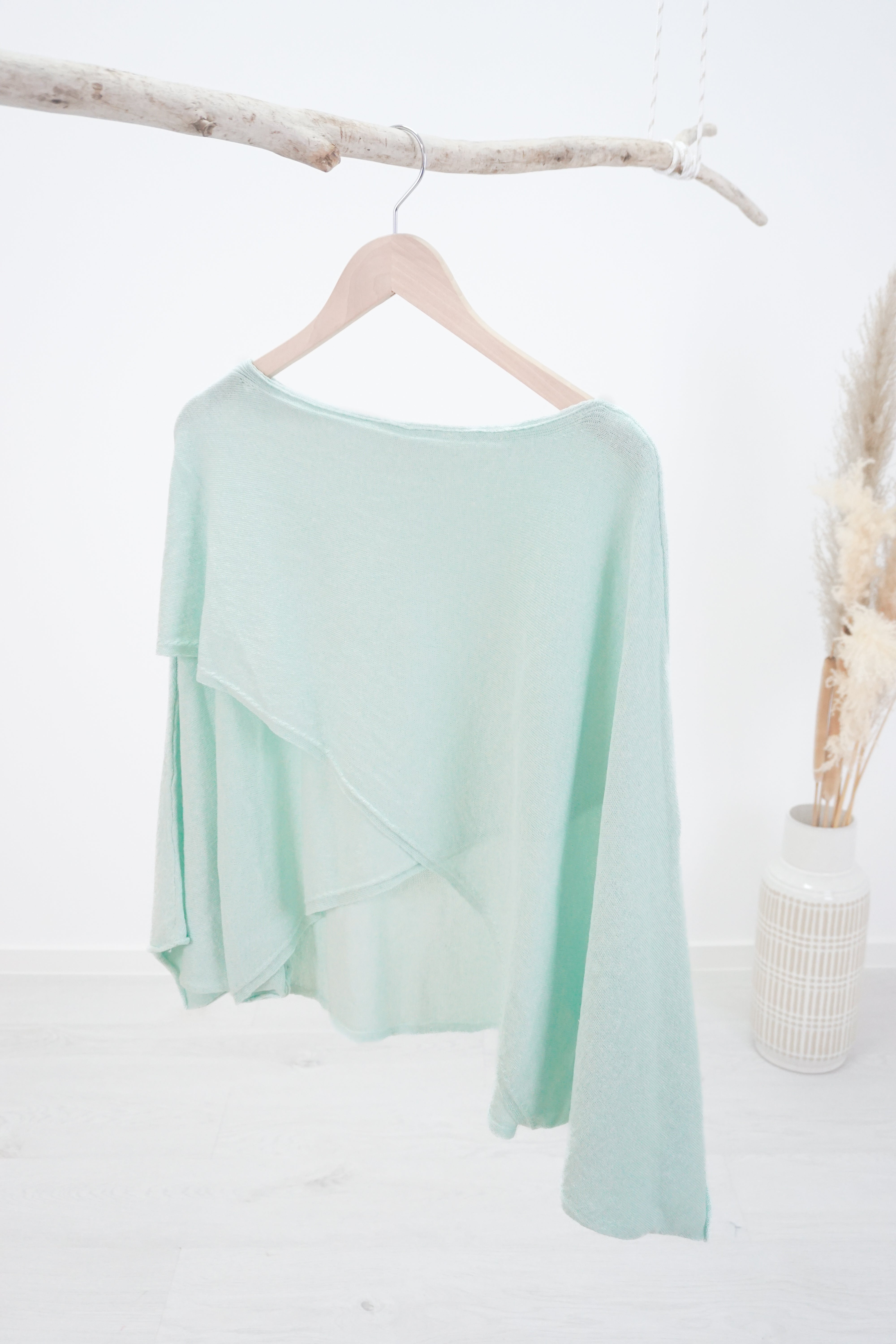 Feinstrickpulli mit überschnittenem Design, mint