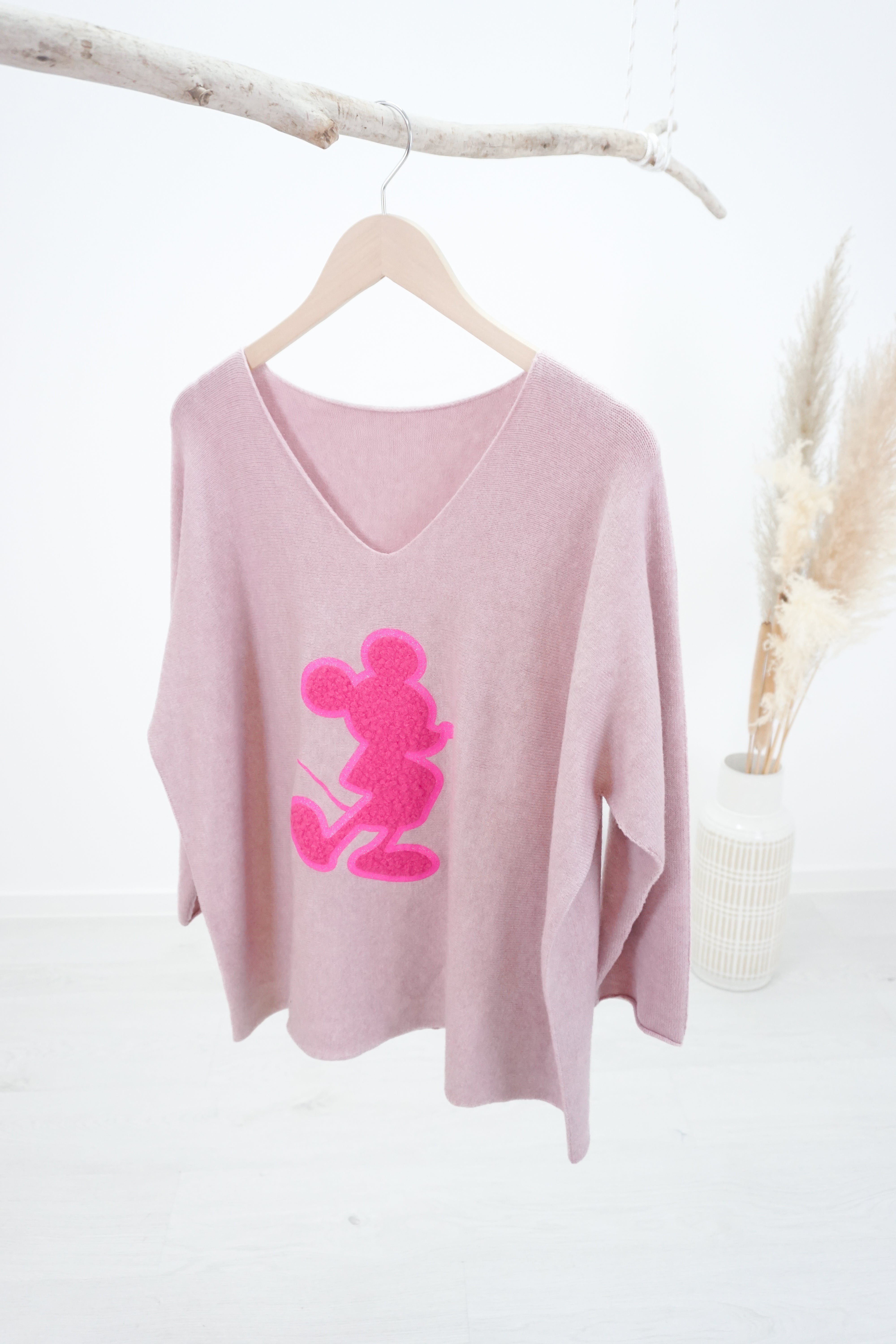 Feinstrickpulli "PINK Micky" , rose