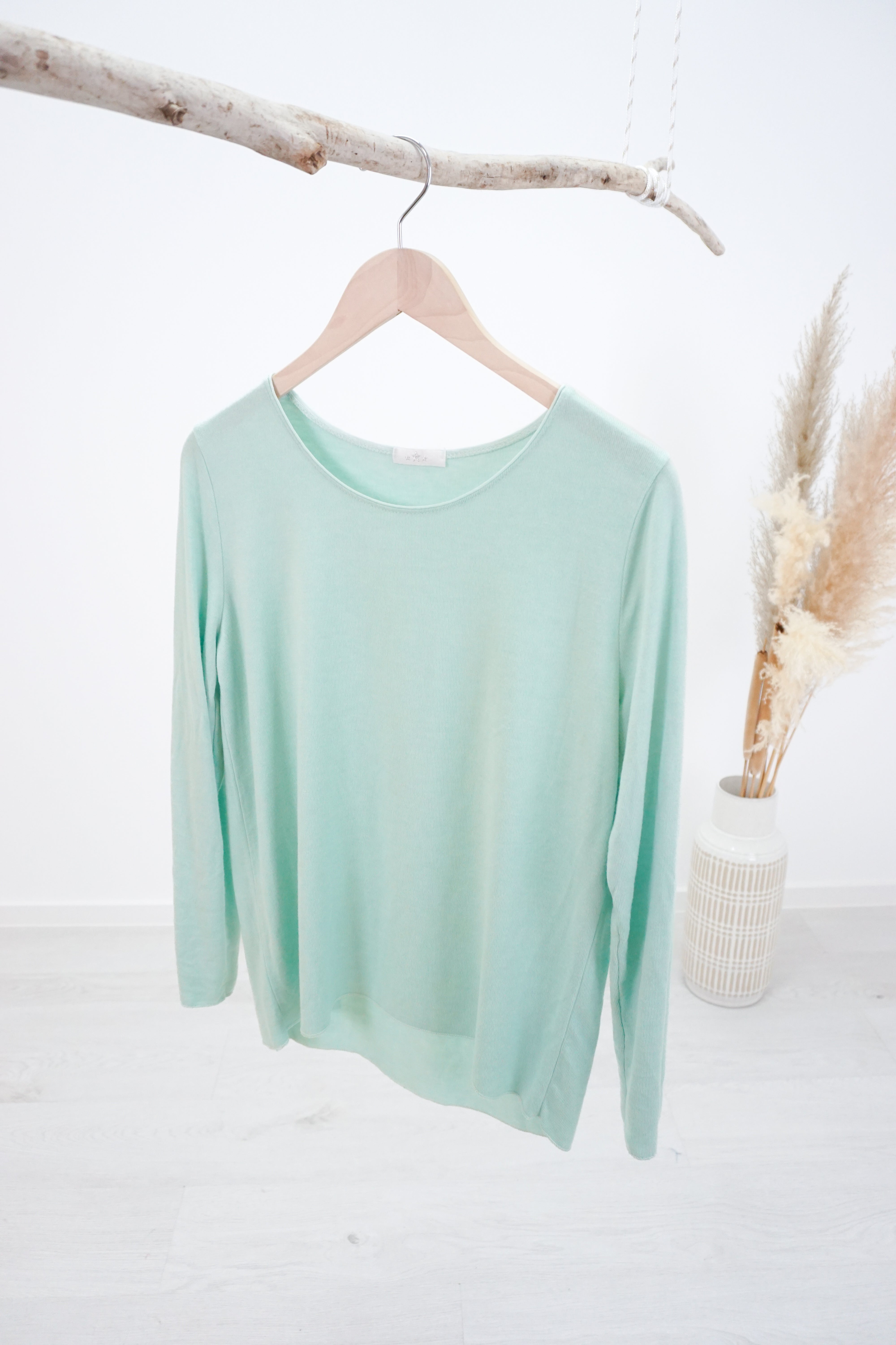 Leichter basic Feinstrickpulli, mint