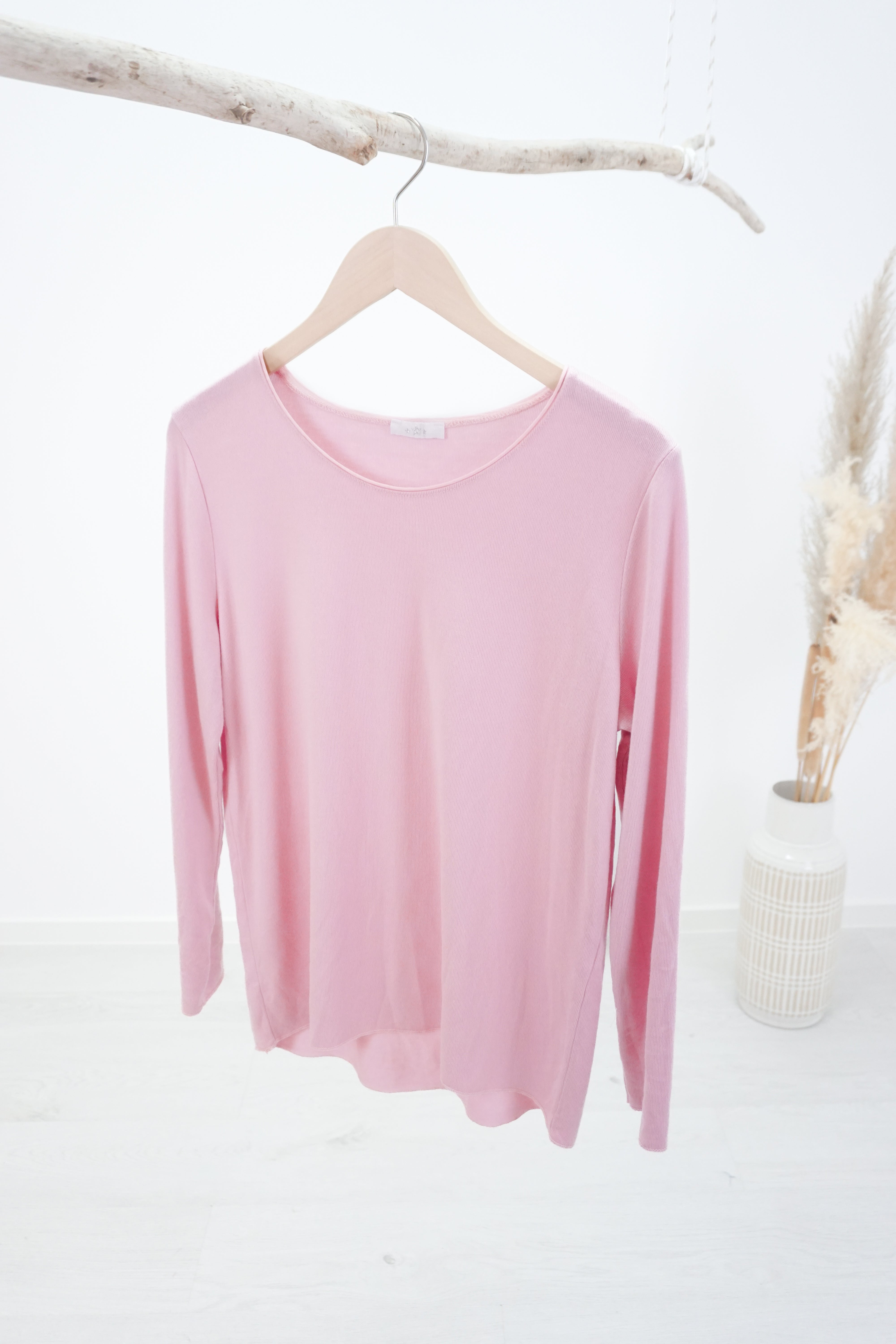 Leichter basic Feinstrickpulli, rosa