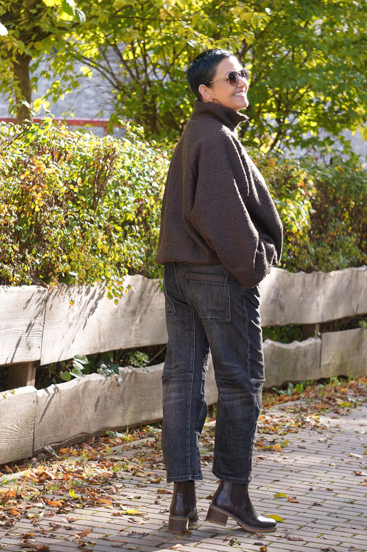 Teddyjacke mit Neon-Statement, schokobraun