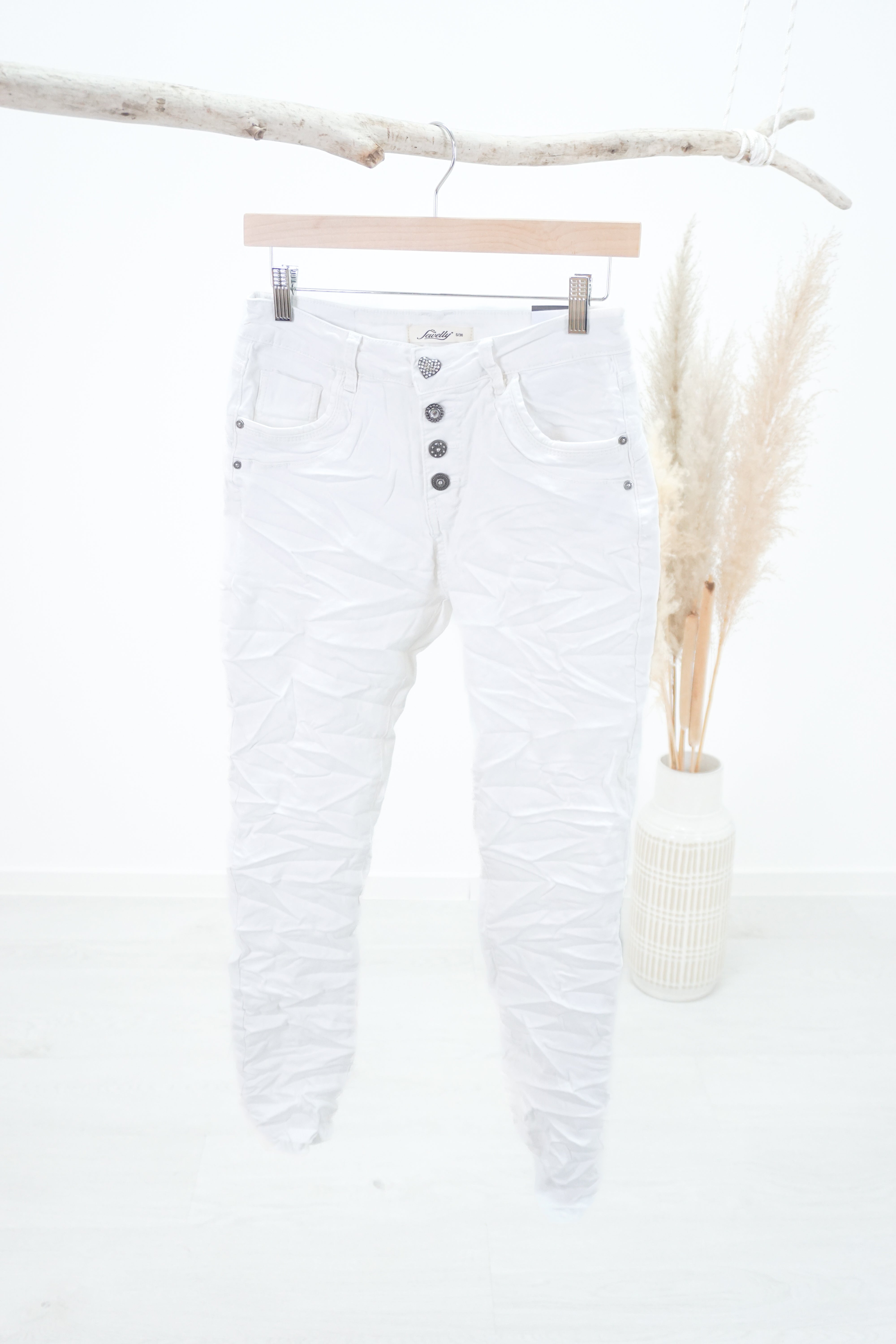 Basic Jewelly Jeans, weiß