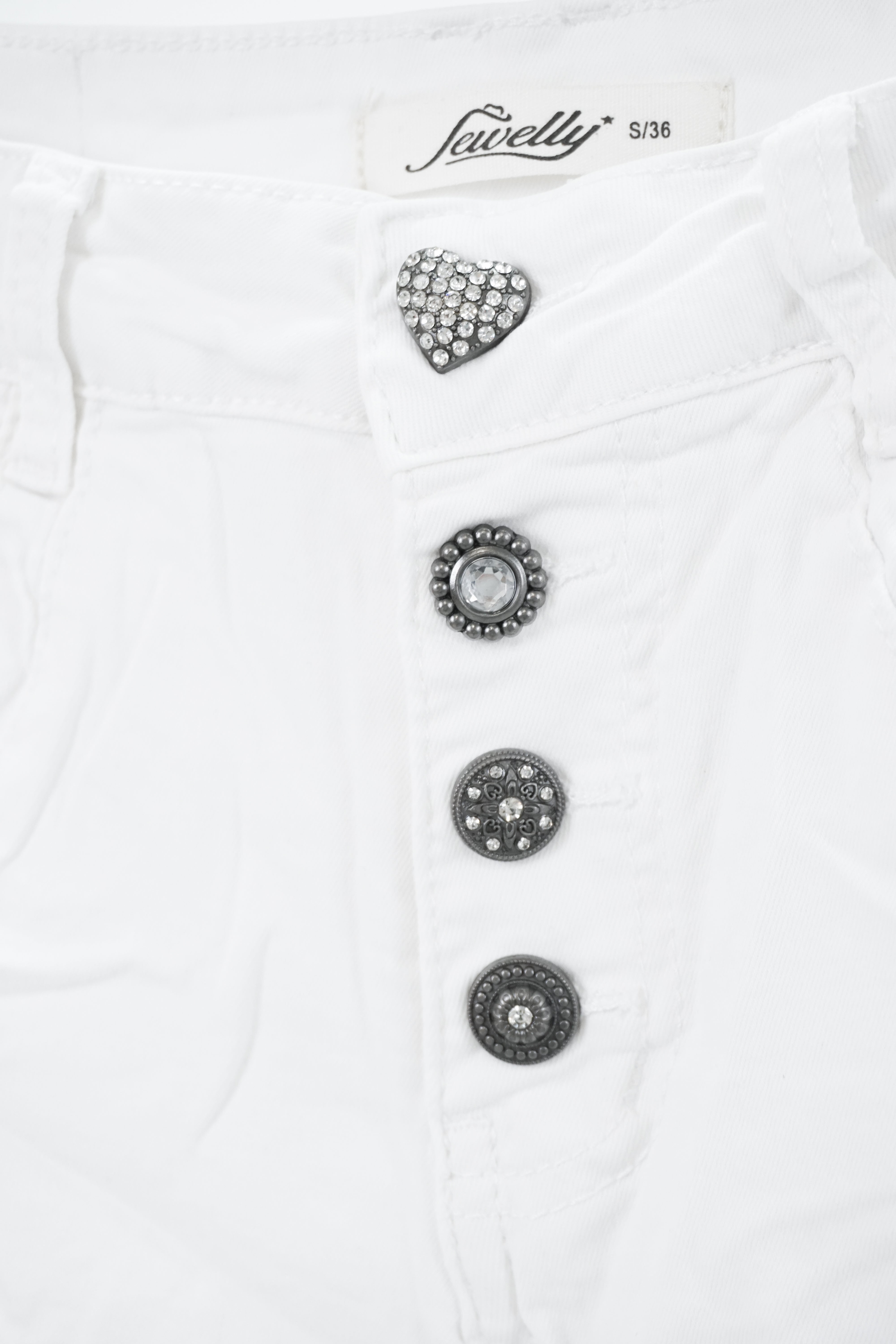Basic Jewelly Jeans, weiß