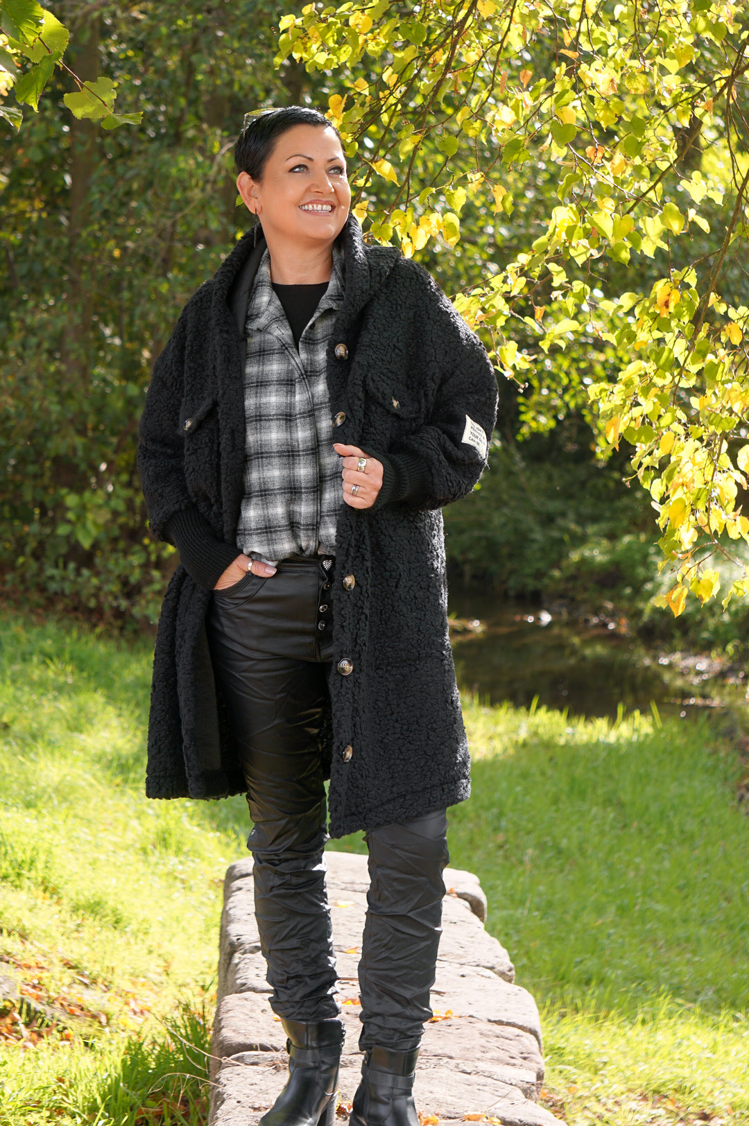 Karostar Lederimitat Hose, schwarz