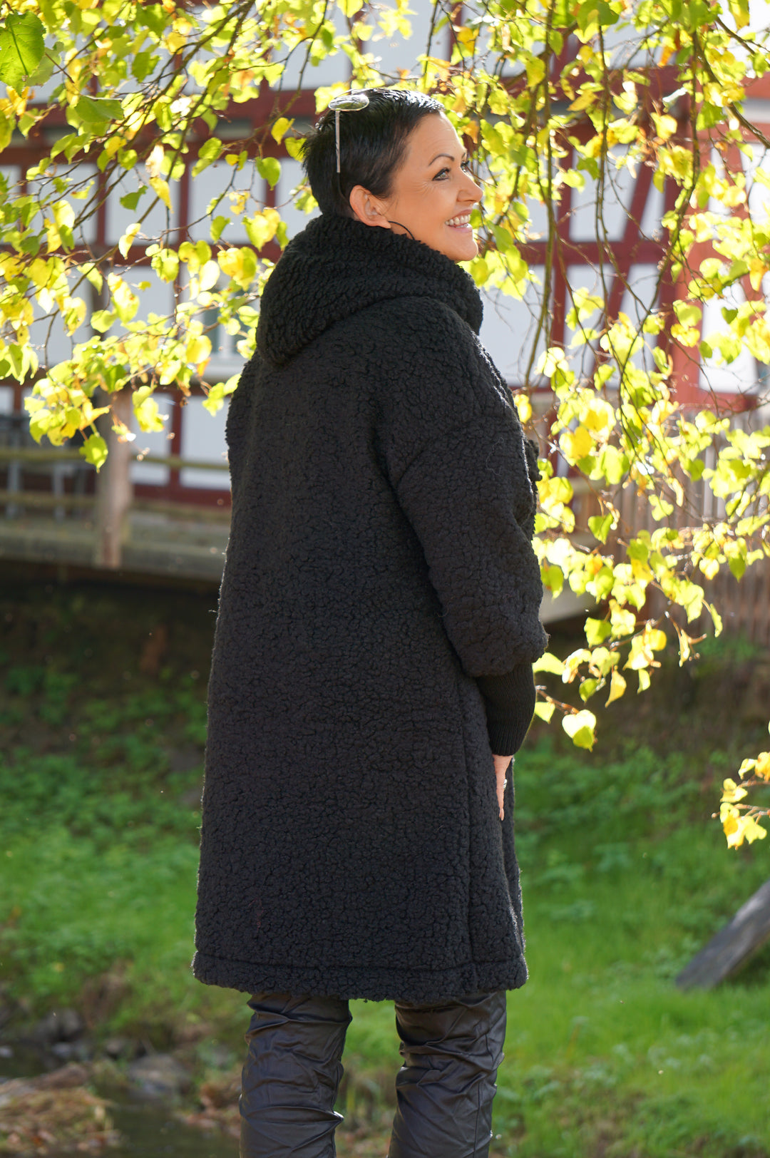 Teddymantel, schwarz