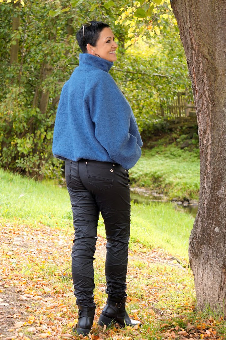 Teddyjacke mit Neon-Statement, blau