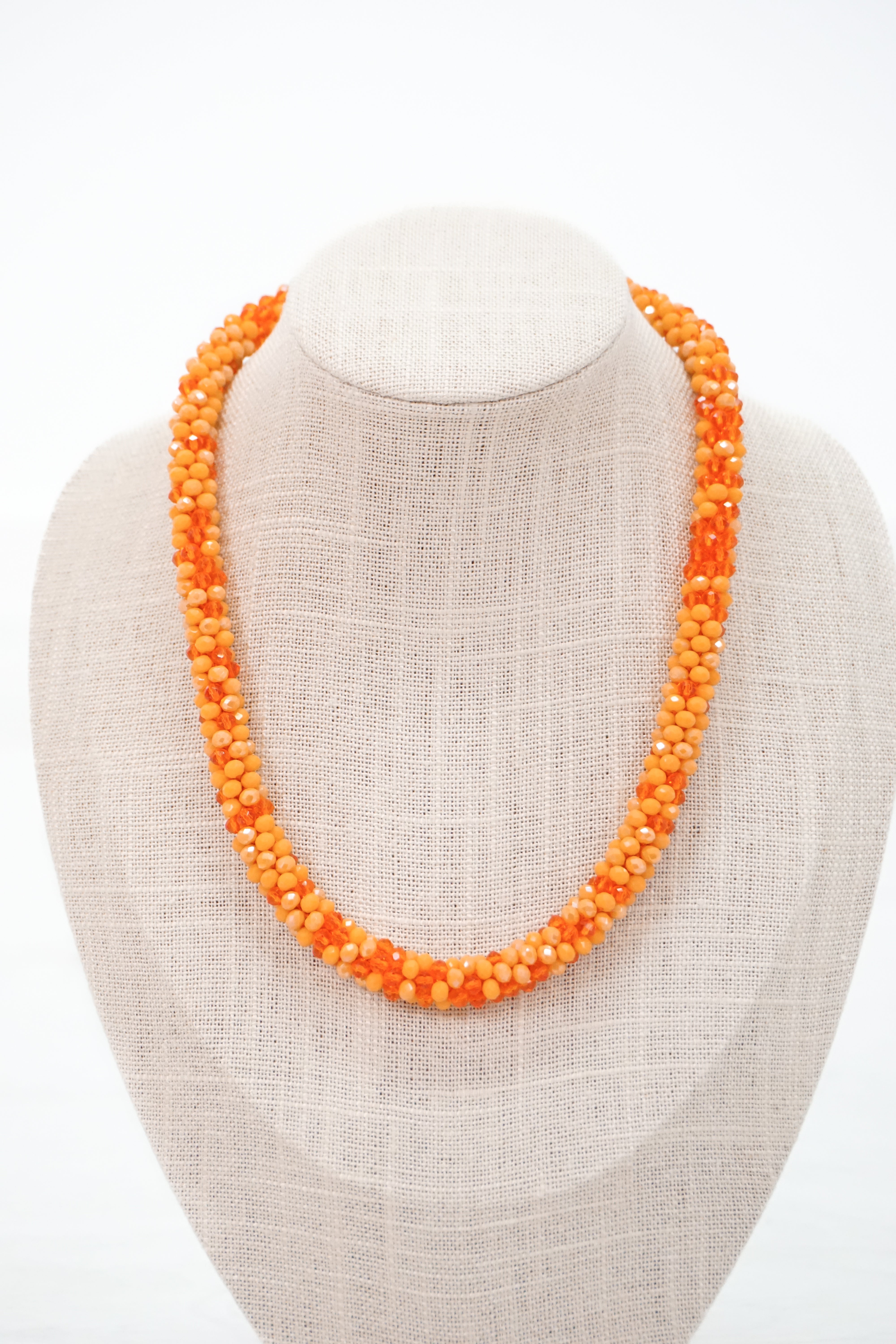 Perlenkette, orange/mix