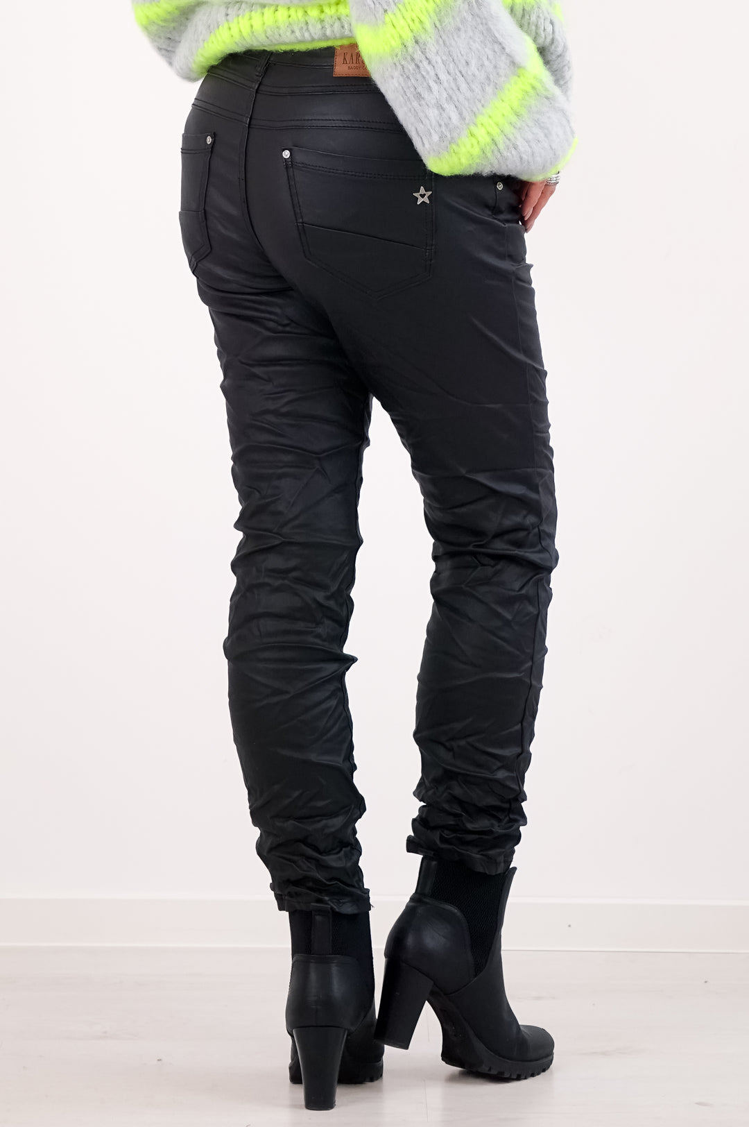 Karostar Lederimitat Hose, schwarz