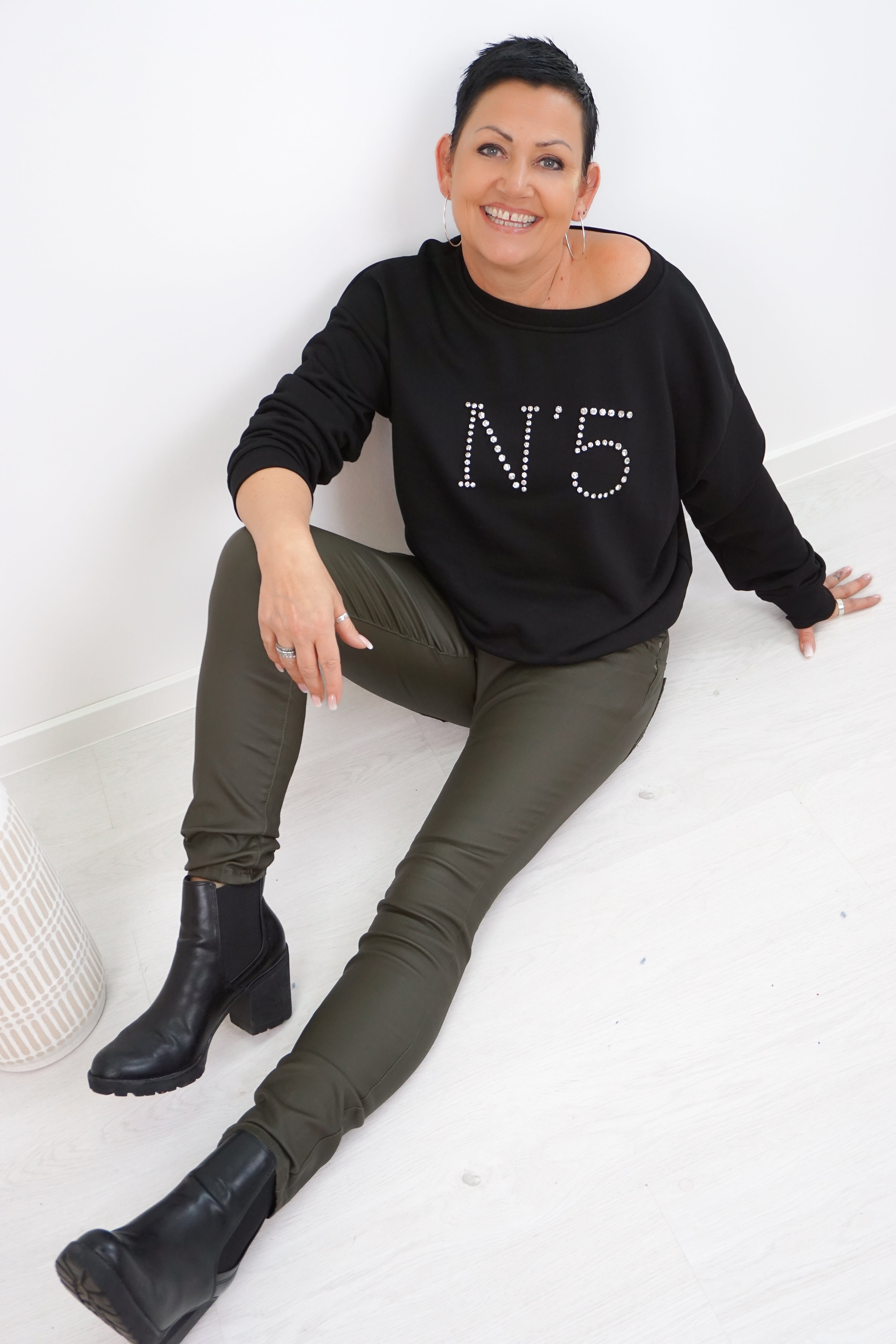 Lederimitat Hose "Favorite", khaki