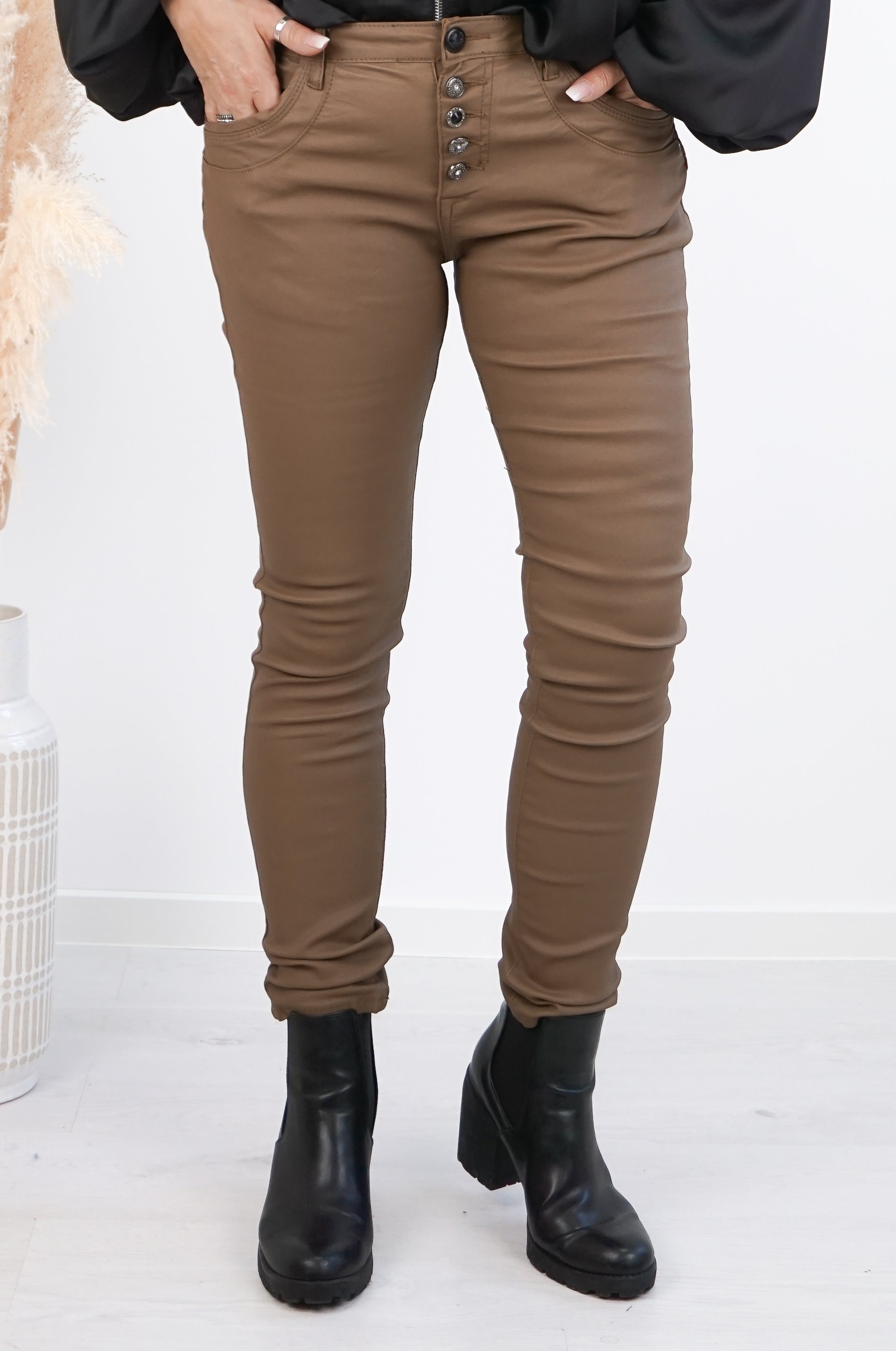 Lederimitat Hose "Favorite",camel