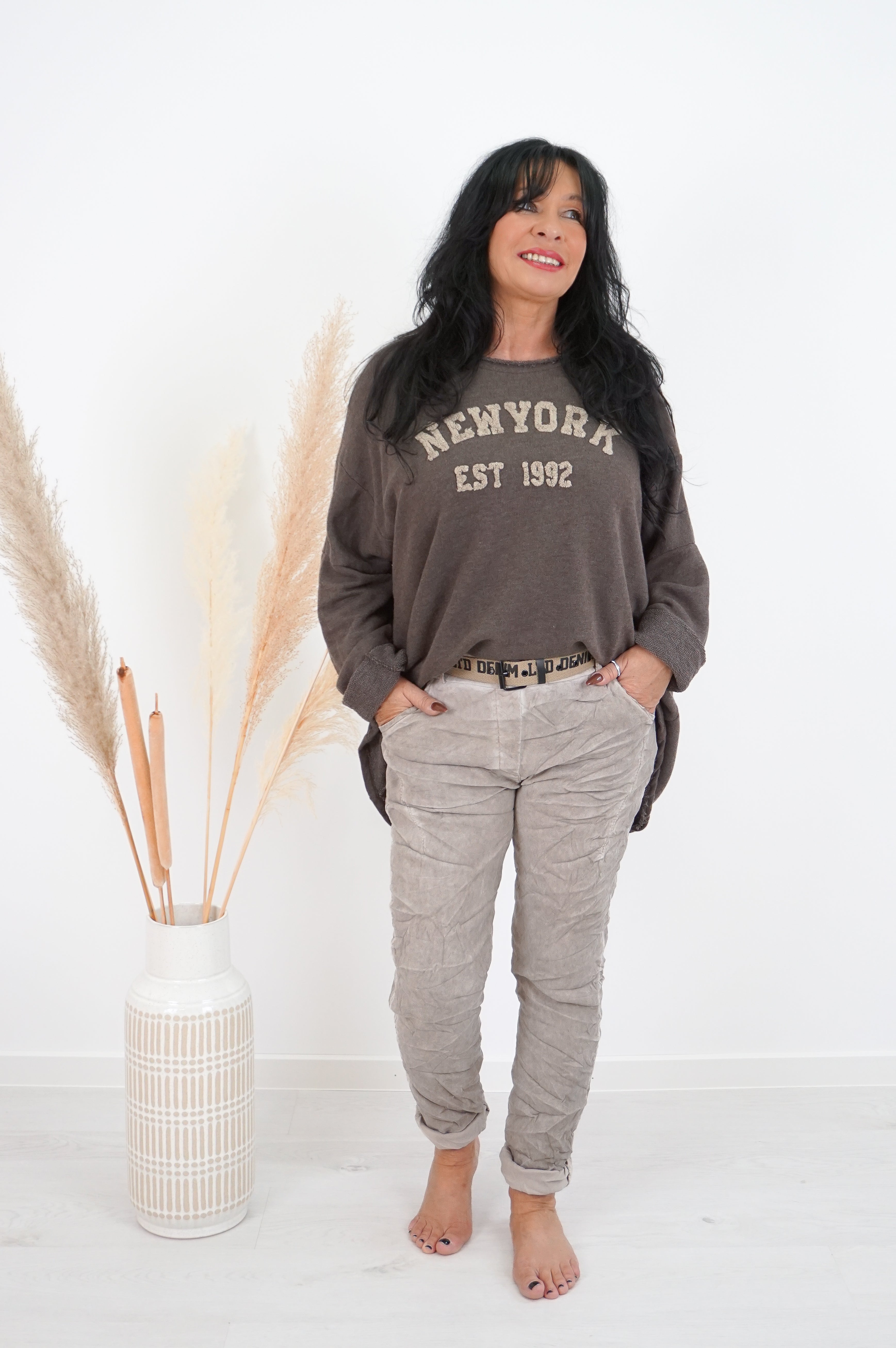 Sweatshirt "NEW YORK", braun