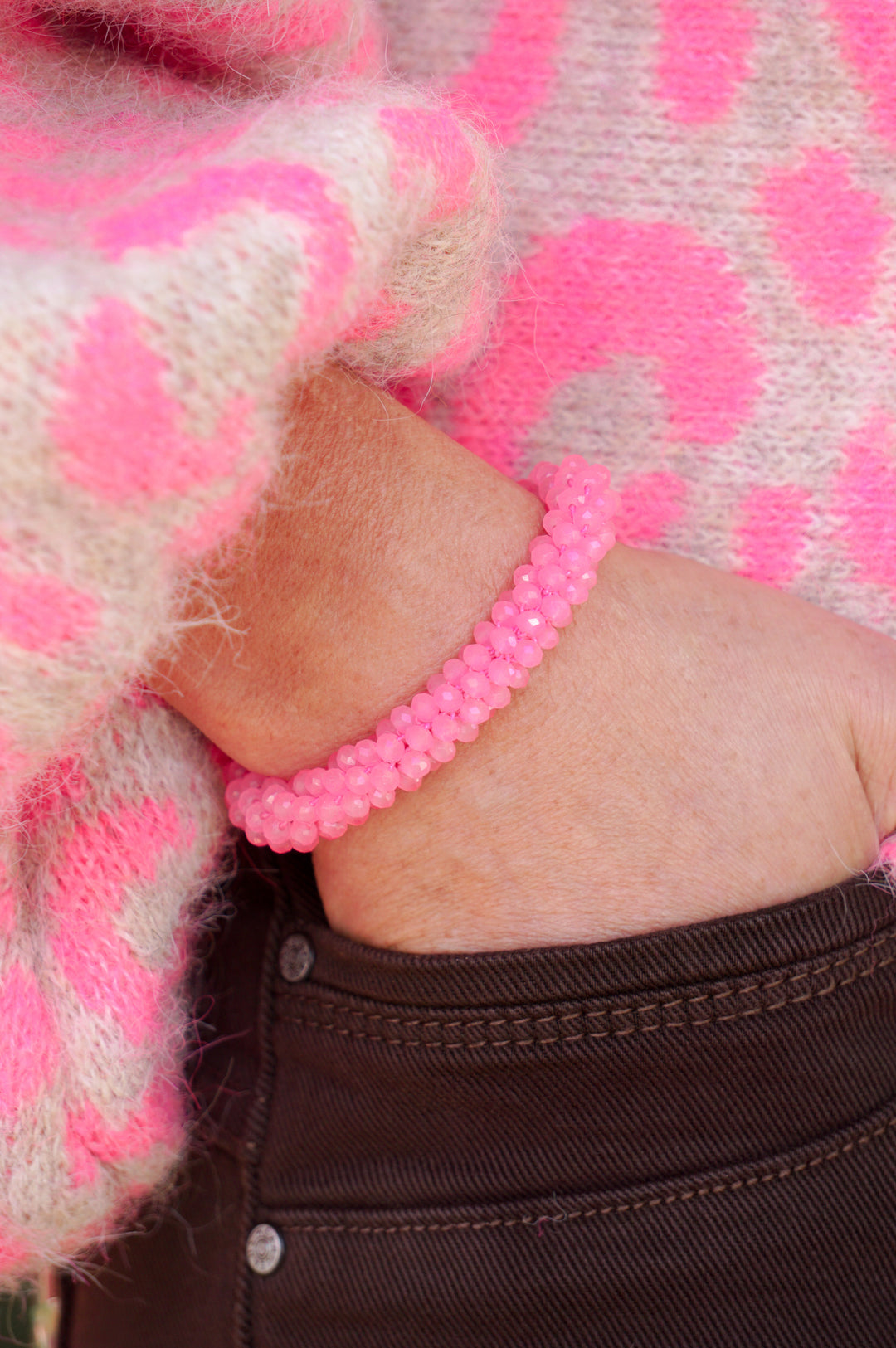 Perlenarmband, Candy pink