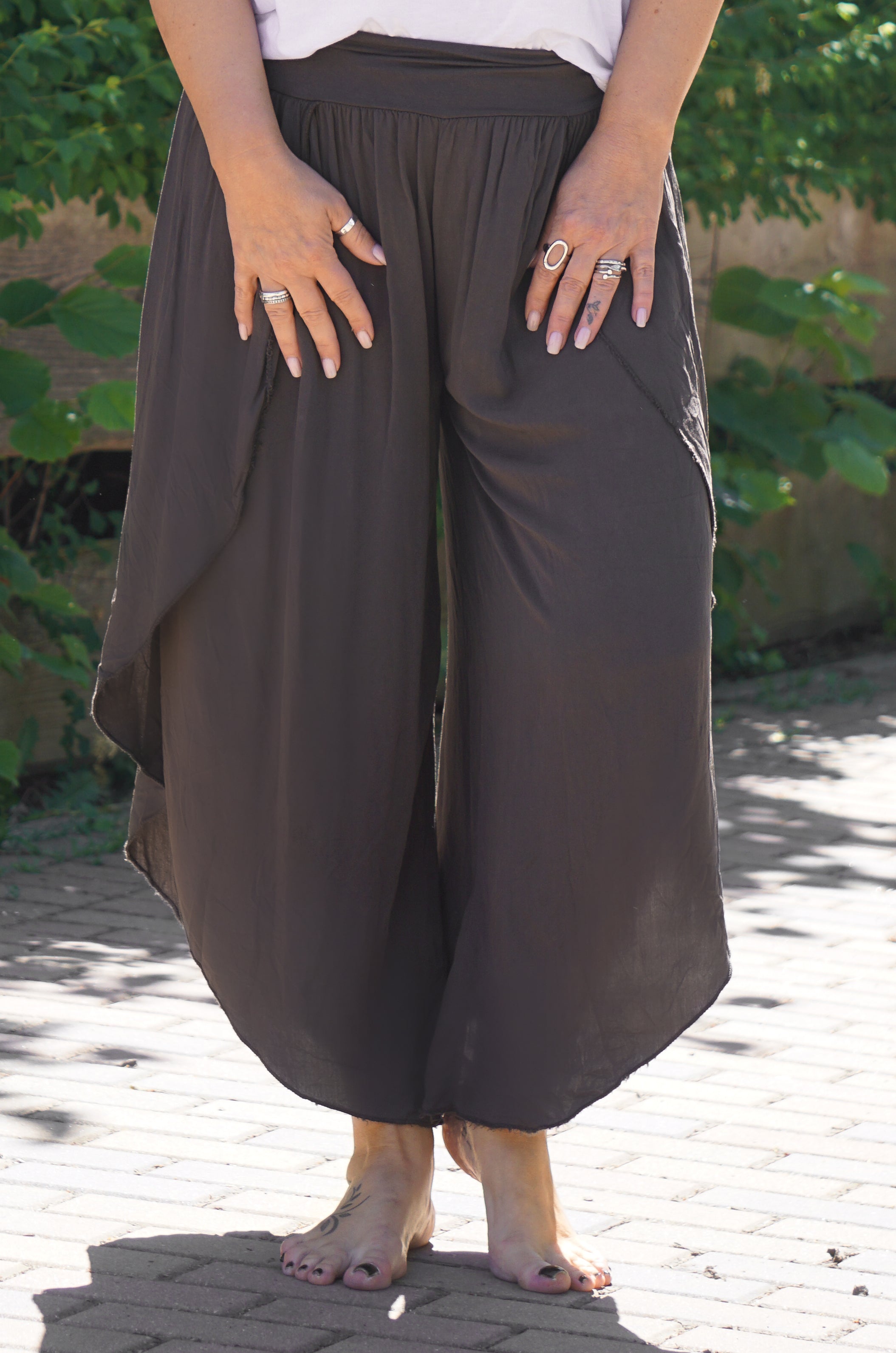 Verspielte Sommerhose, schokobraun
