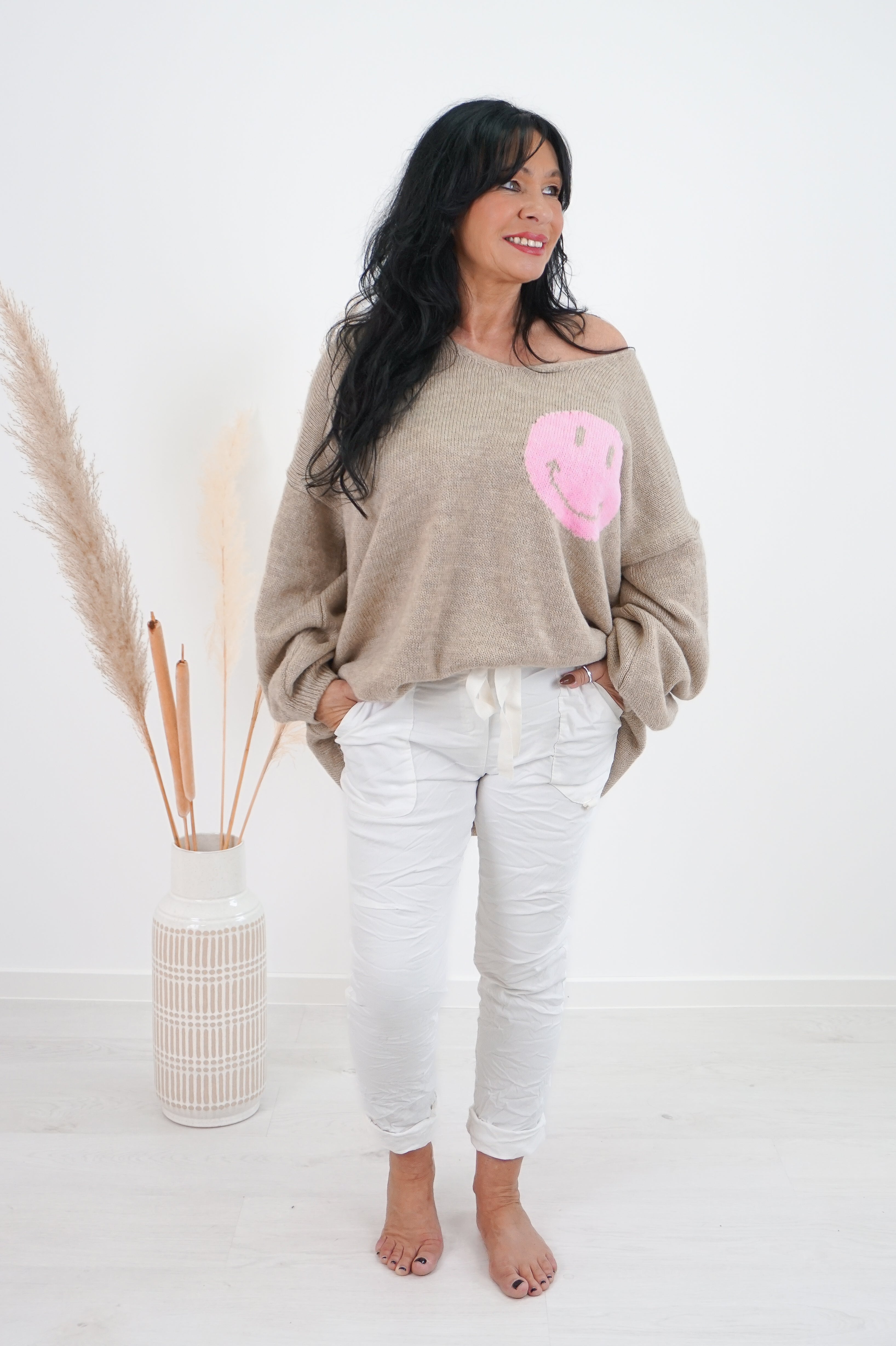 Strickpulli "all good", beige