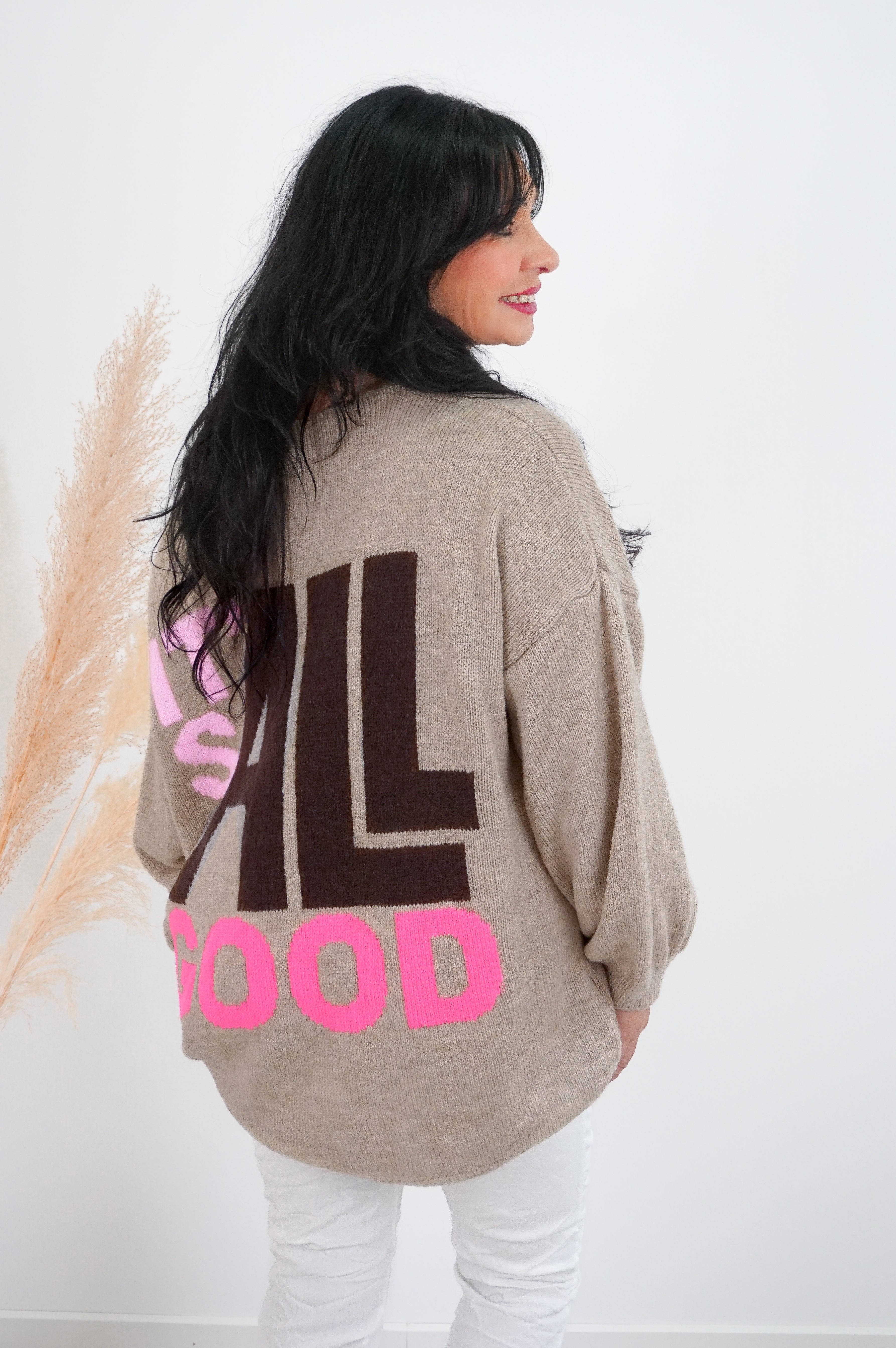 Strickpulli "all good", beige