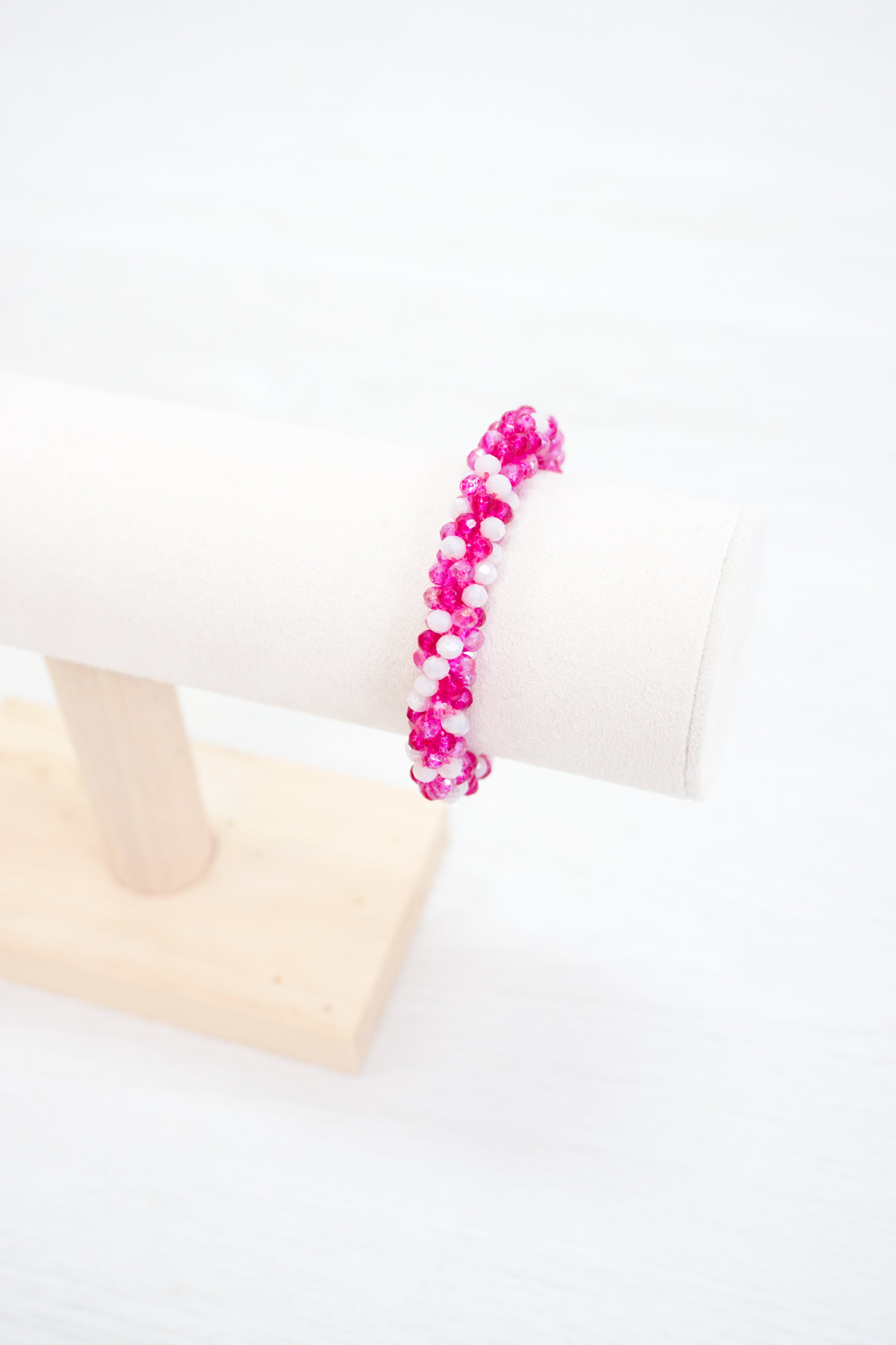 Perlenarmband, pink/mix