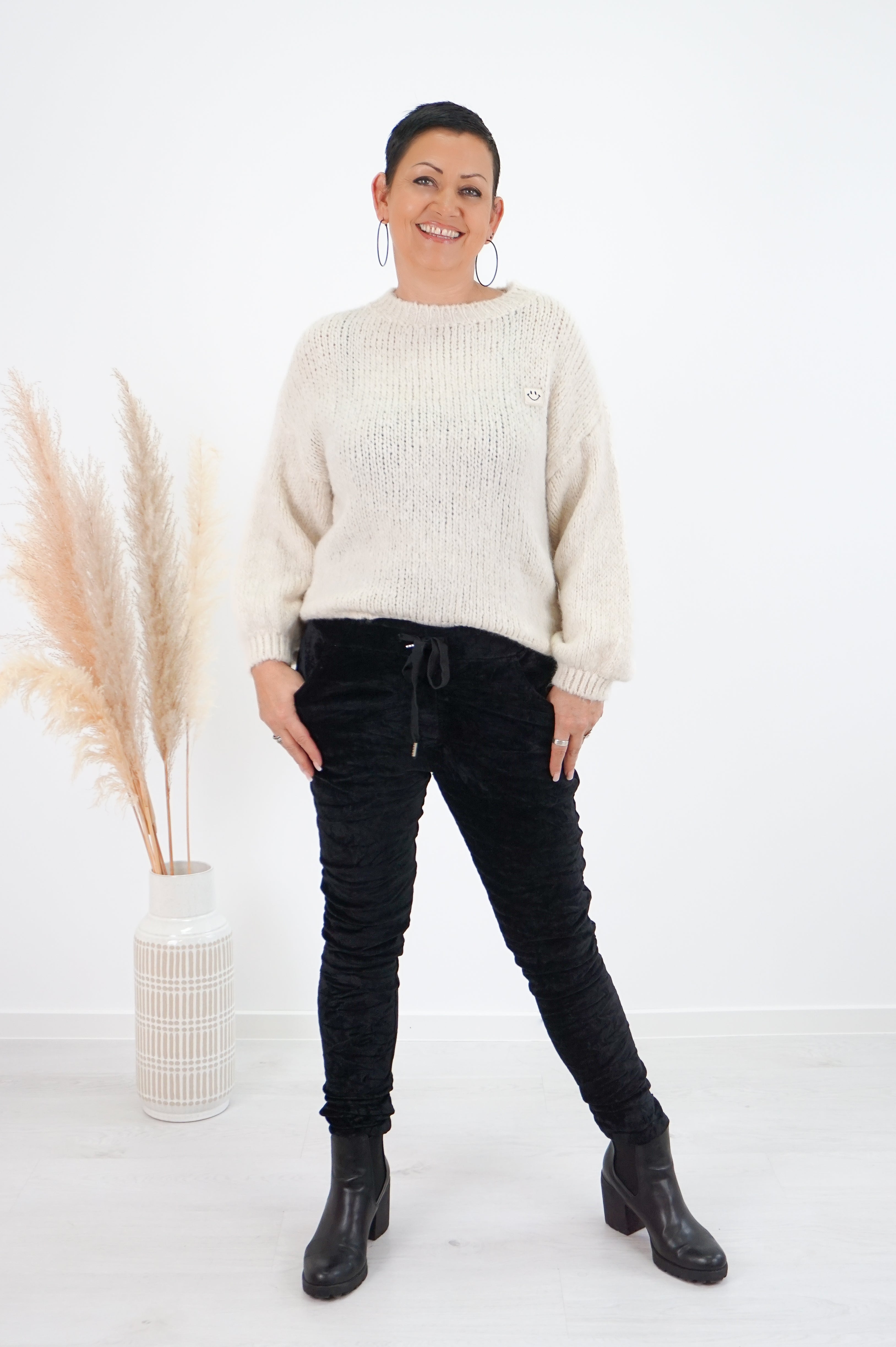 Strickpulli "just be you", hellbeige