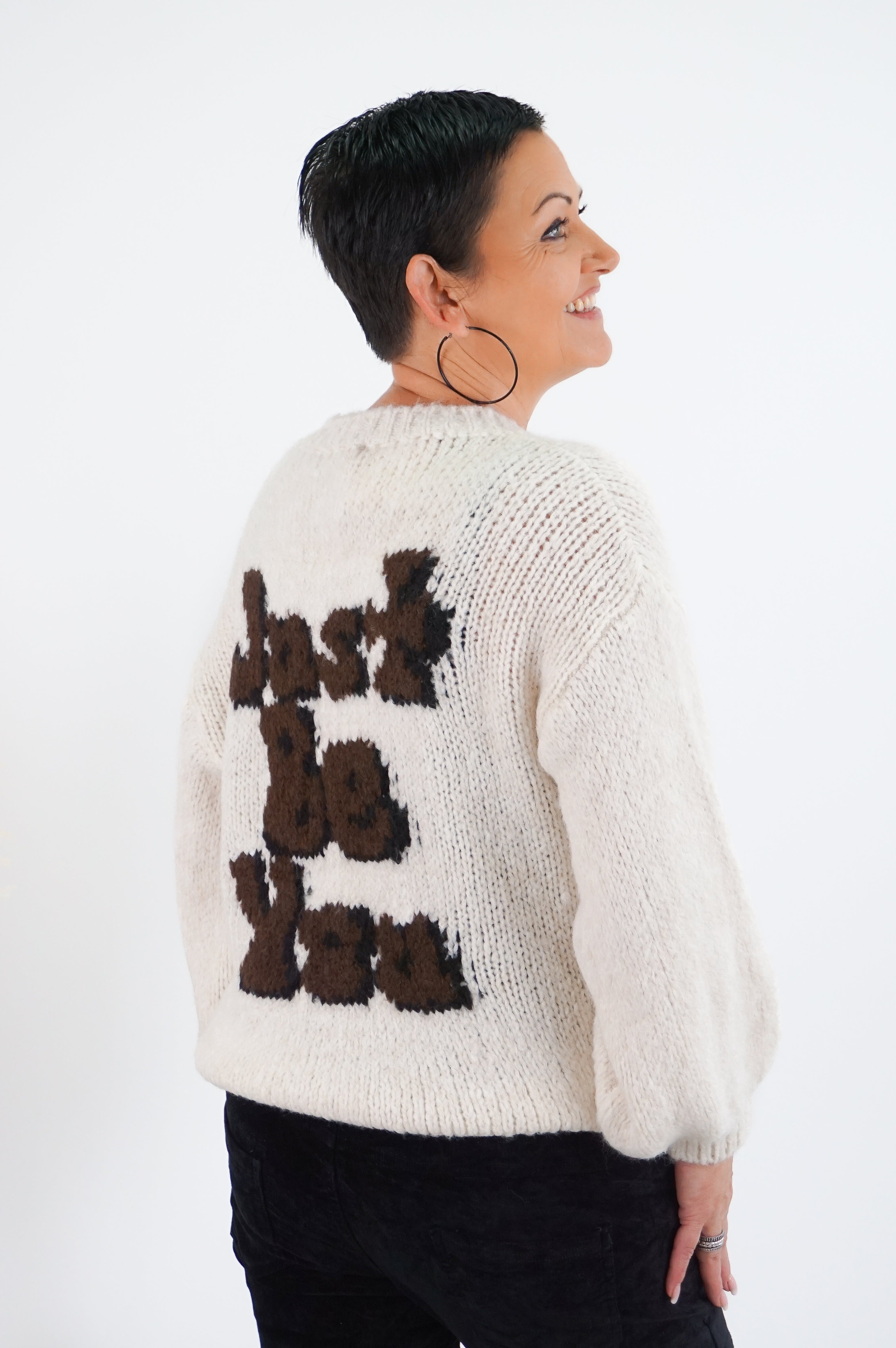 Strickpulli "just be you", hellbeige
