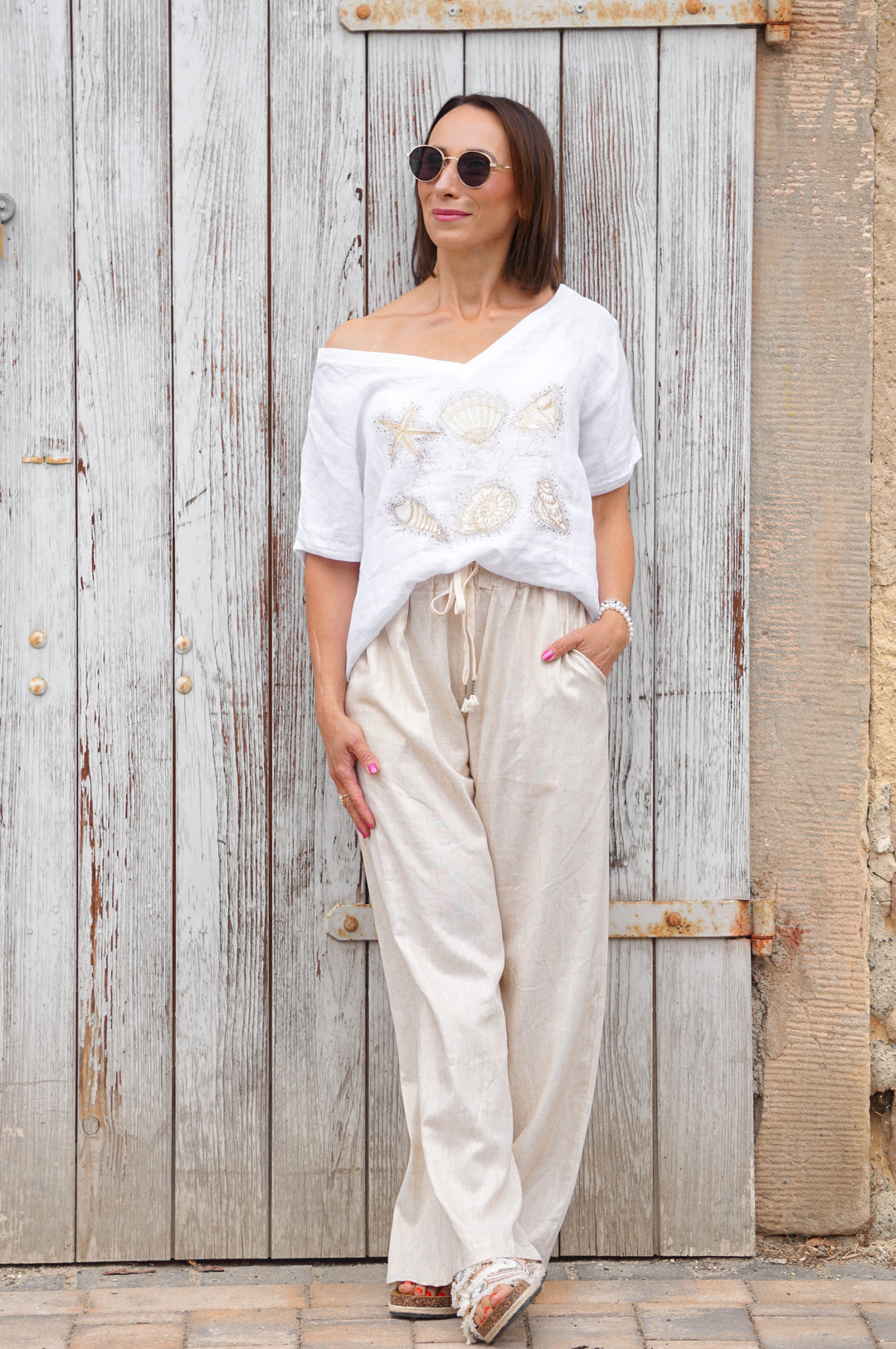 Sommerhose "golden" mit geradem Bein