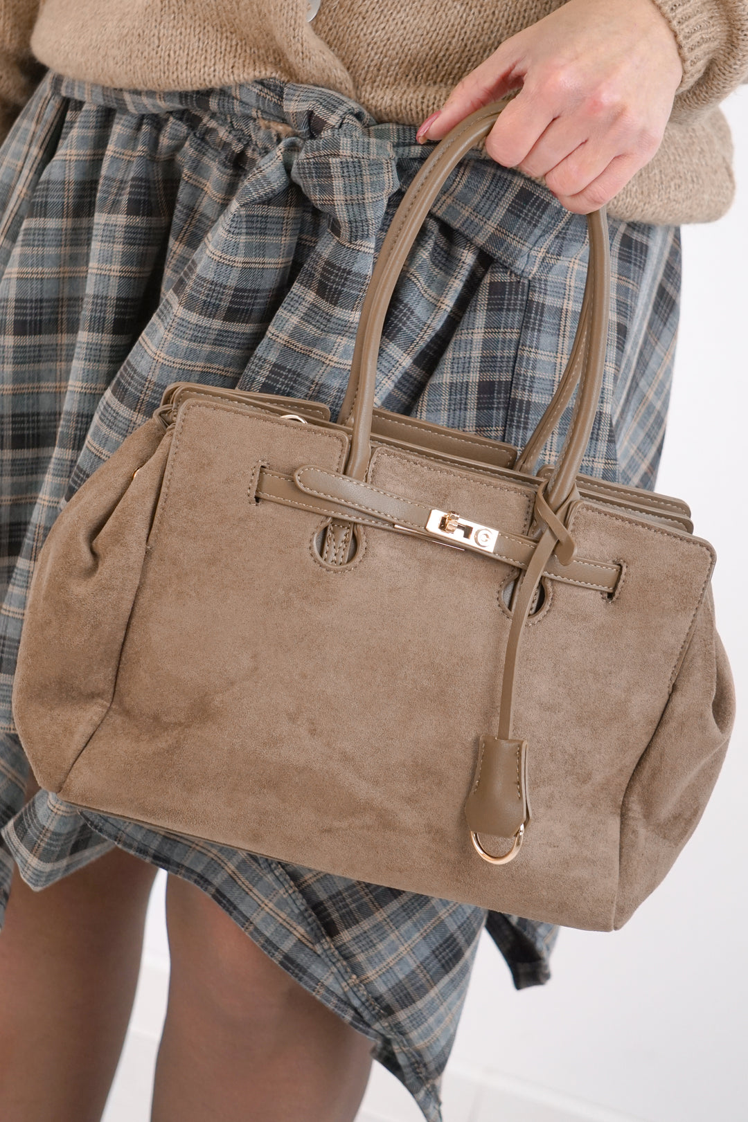 Tasche in Wildleder-Optik, camel