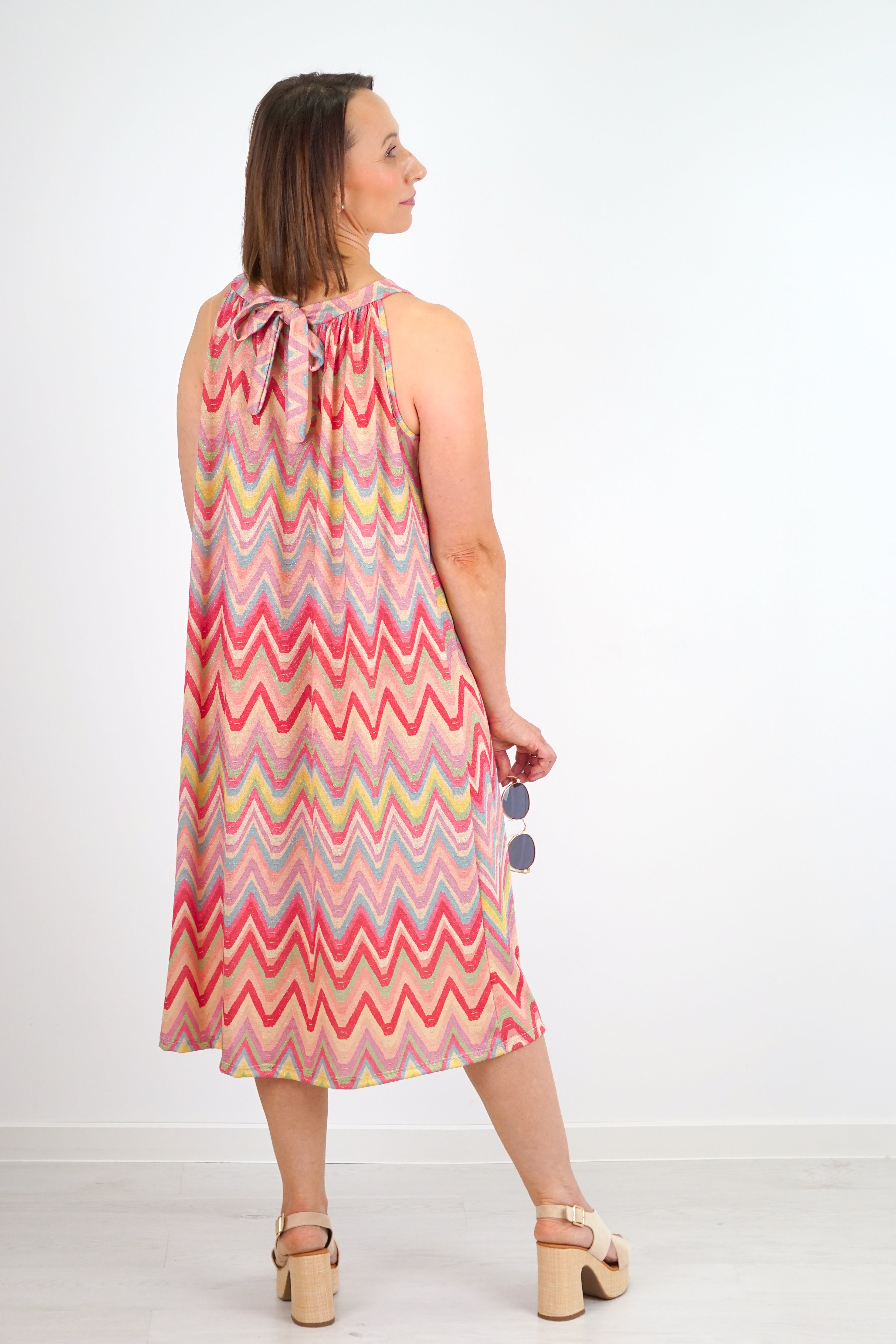 Midi Kleid mit buntem Print