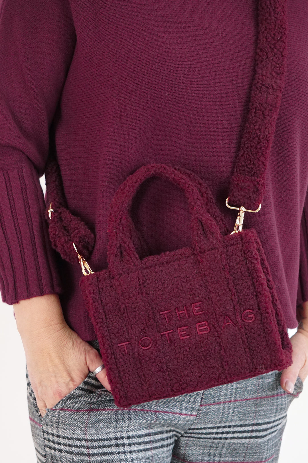 Teddy Tasche „Tote Bag“ small, Bordeaux