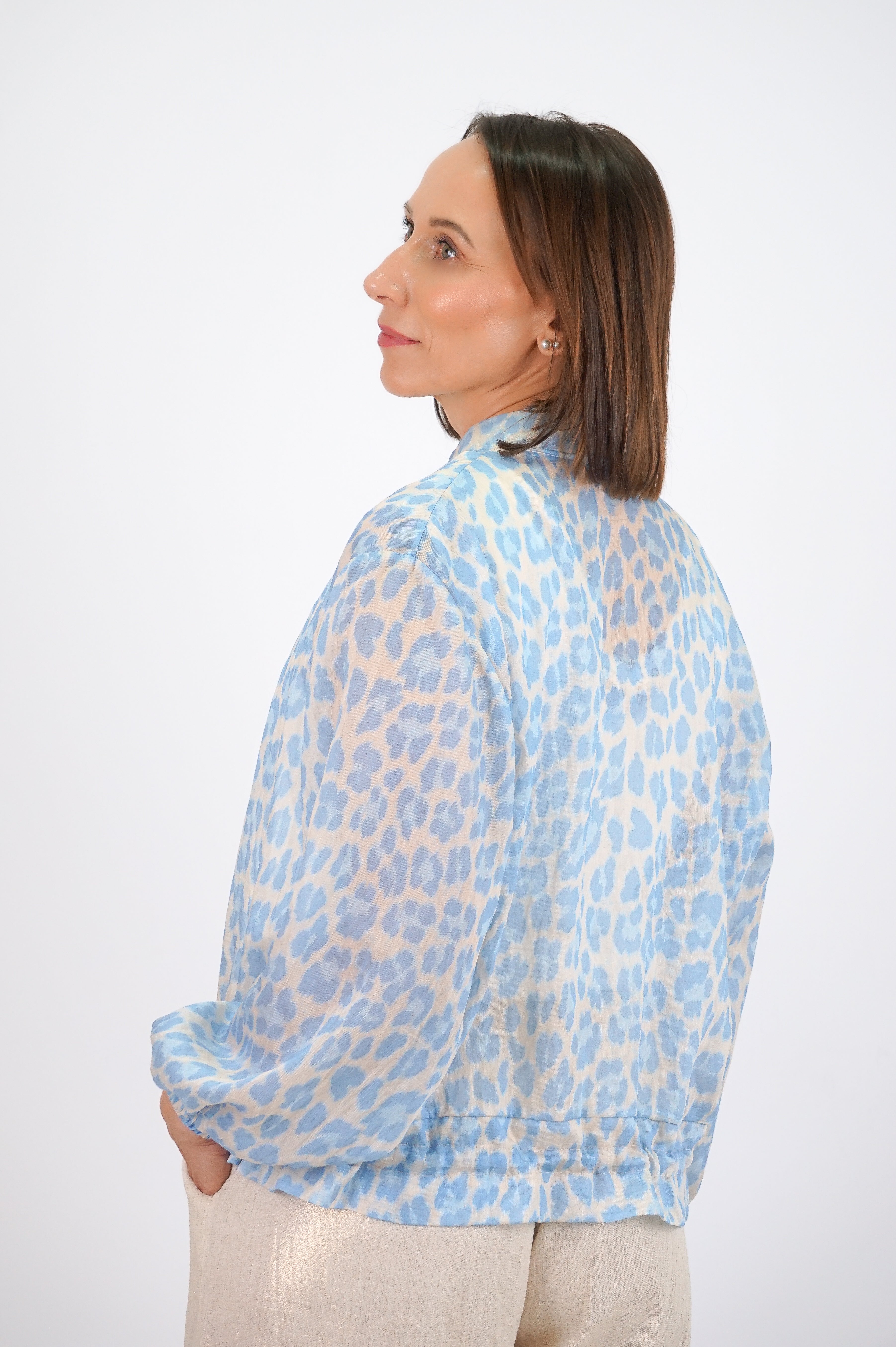 Leichte Blousonjacke „Leo“, hellblau