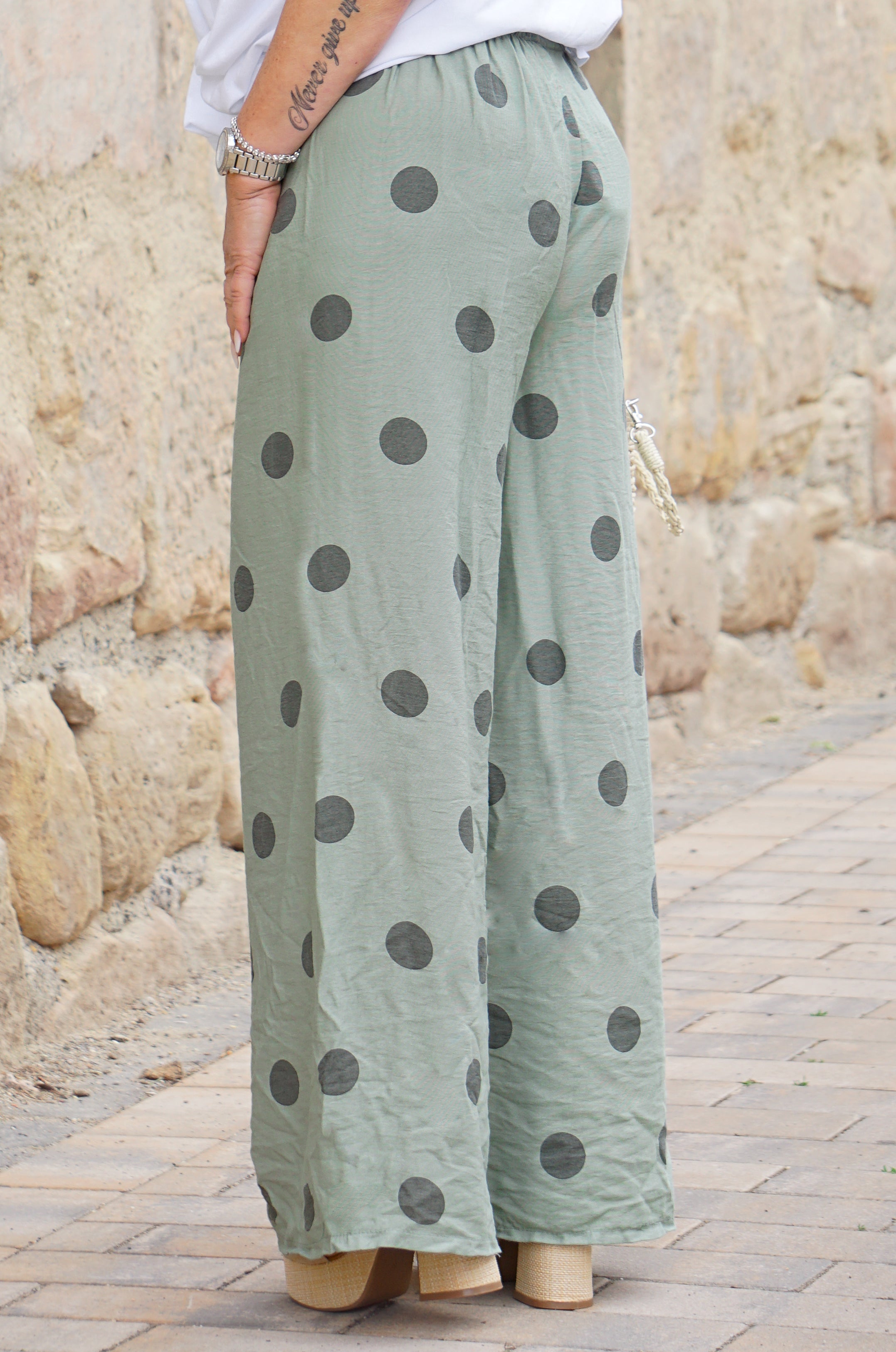 Sommerhose mit Polka Dots, khaki