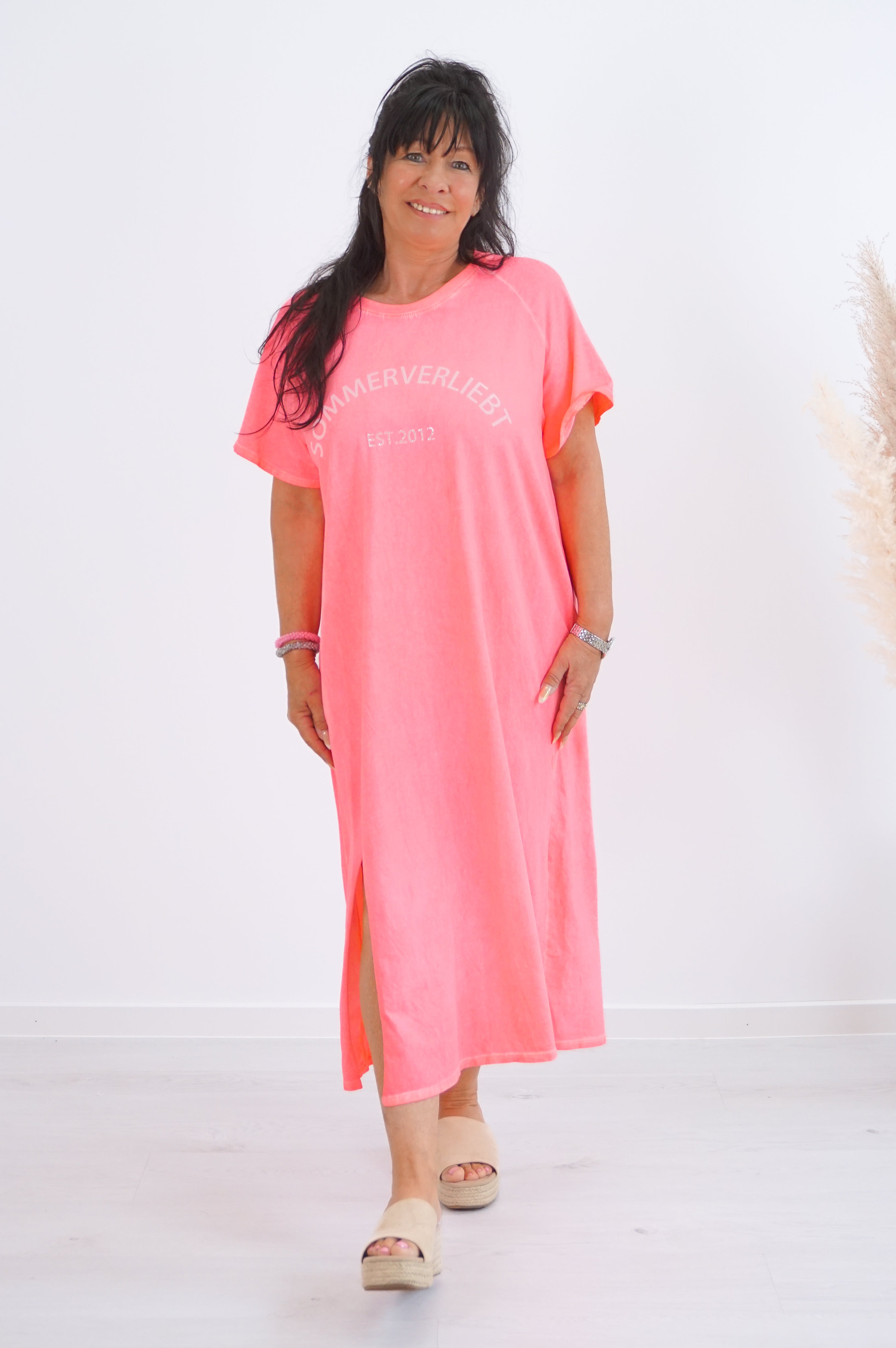 Jerseykleid "Sommerverliebt", neonkoralle