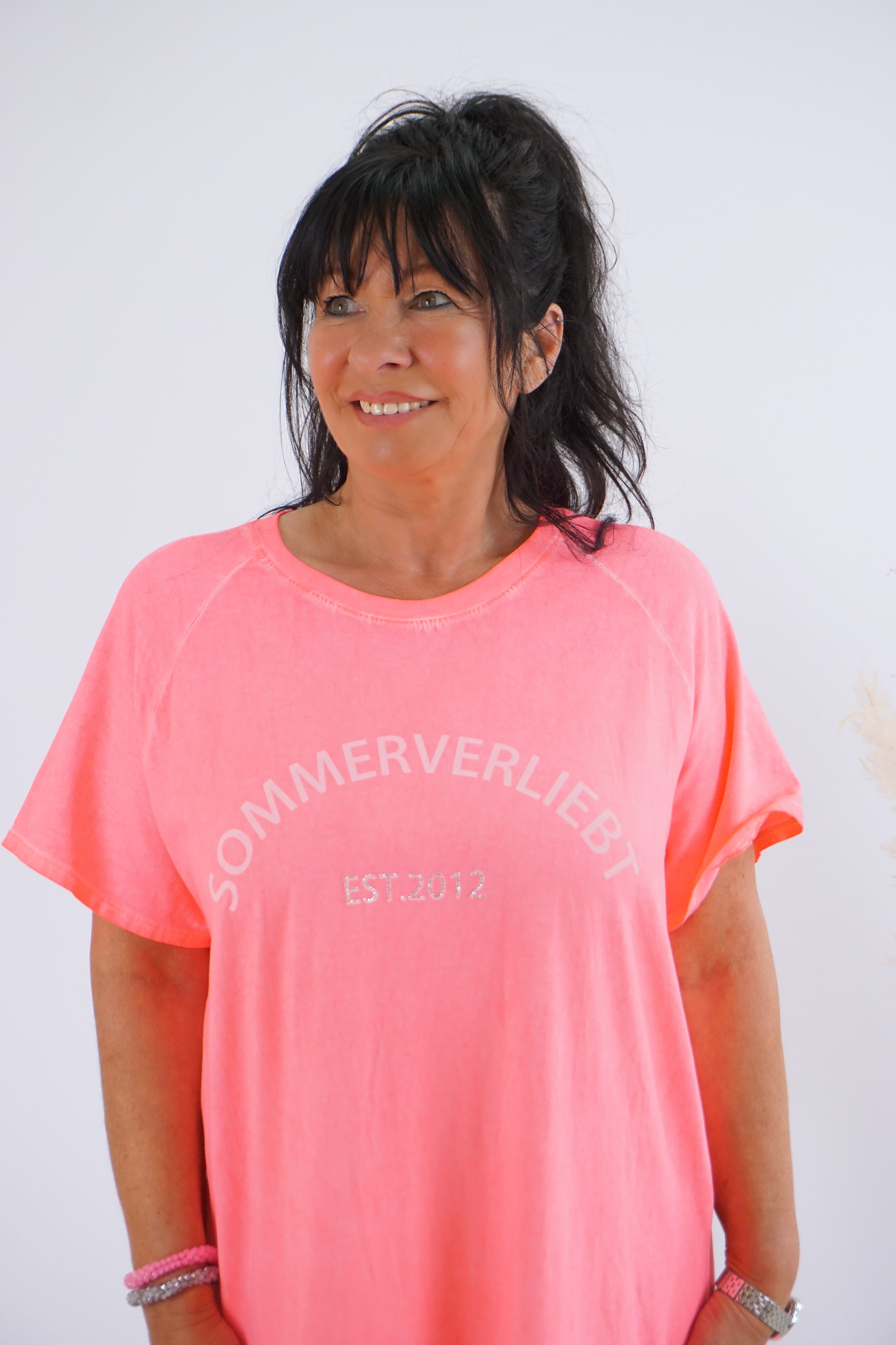 Jerseykleid "Sommerverliebt", neonkoralle
