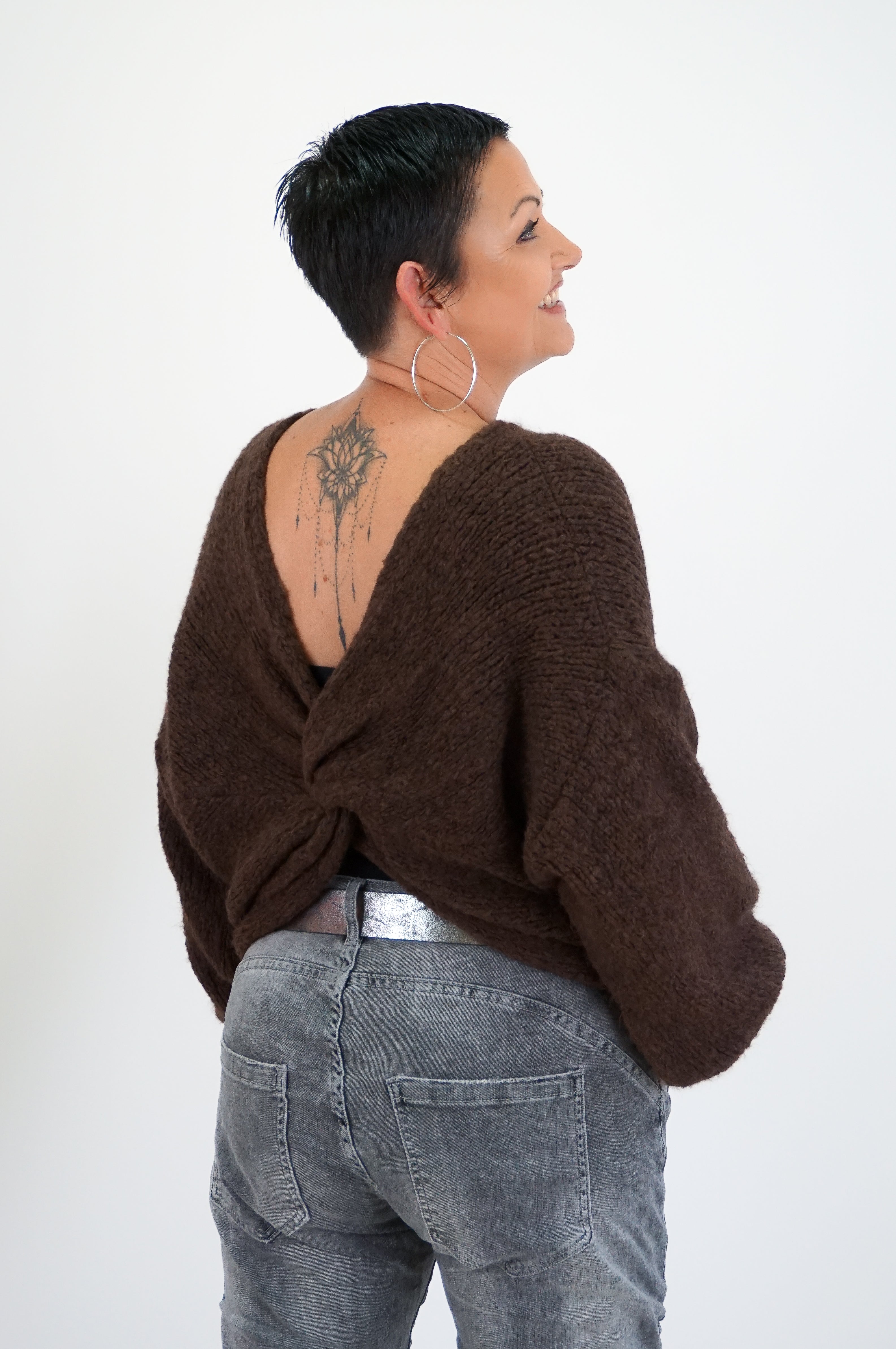 Strickpulli „twist“, schokobraun