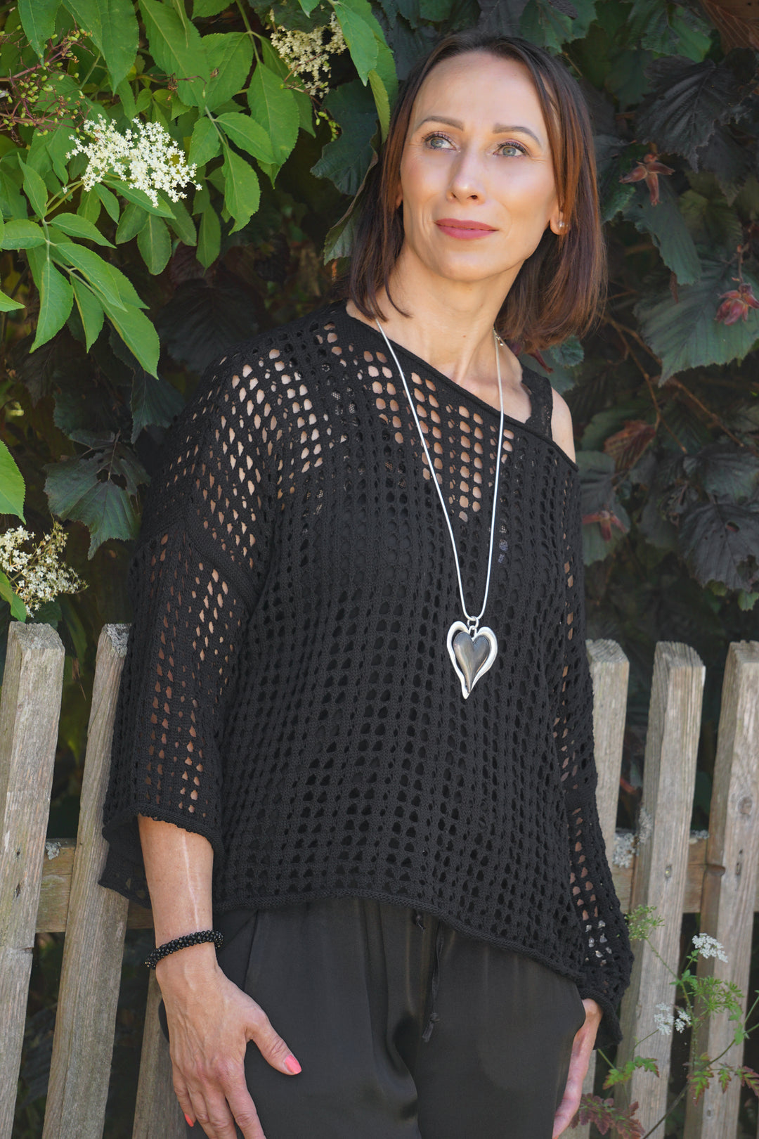 Häkelshirt „classic“, schwarz